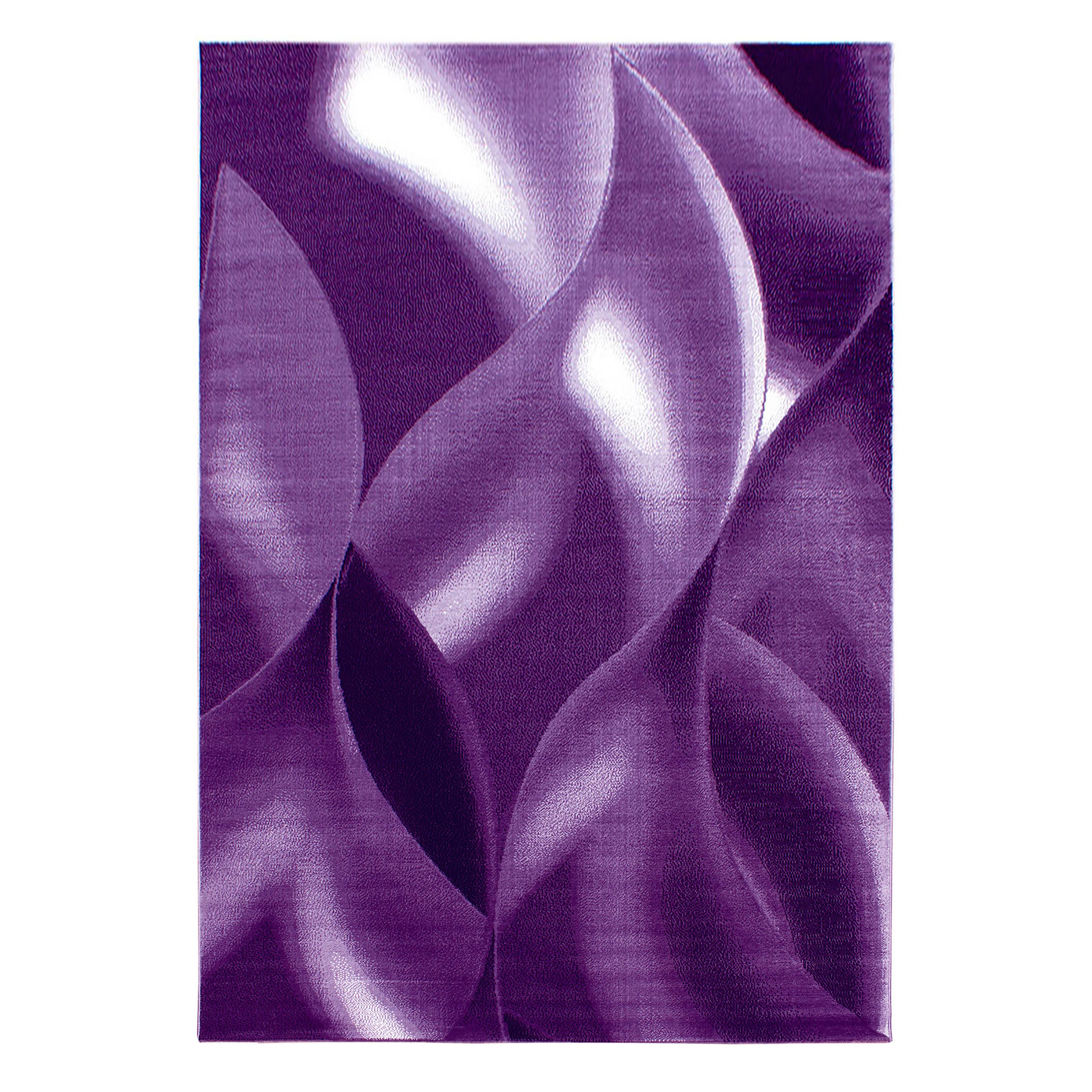 Plus Abstrakter Kurzflorteppich in Violett mit Wellen - Image 2