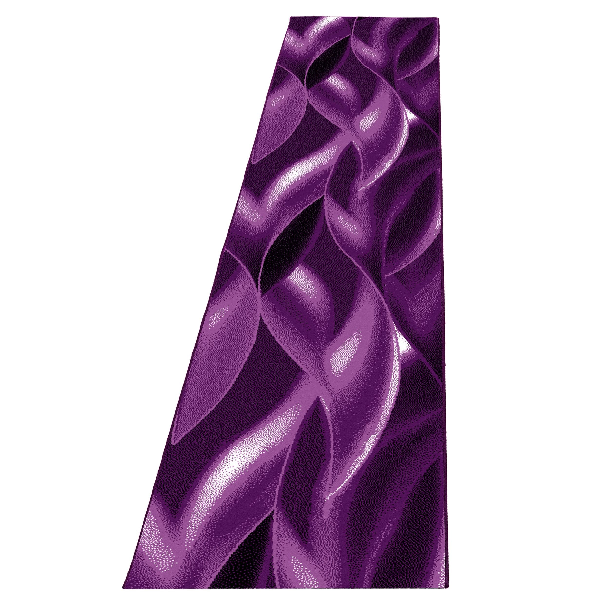 Plus Abstrakter Kurzflorteppich in Violett mit Wellen - Image 7