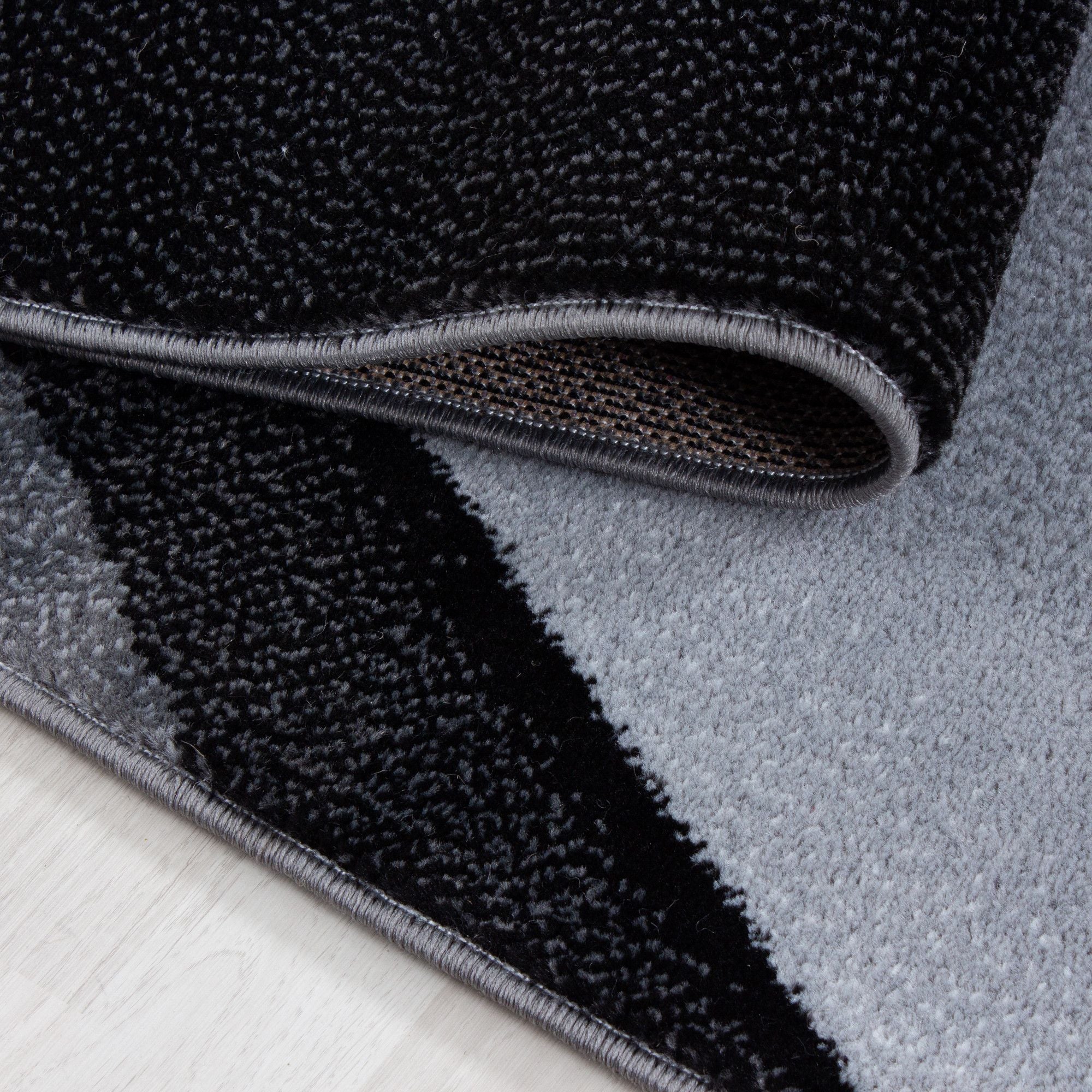 Plus Kurzflorteppich in Schwarz mit Ombre-Effekt - Image 5