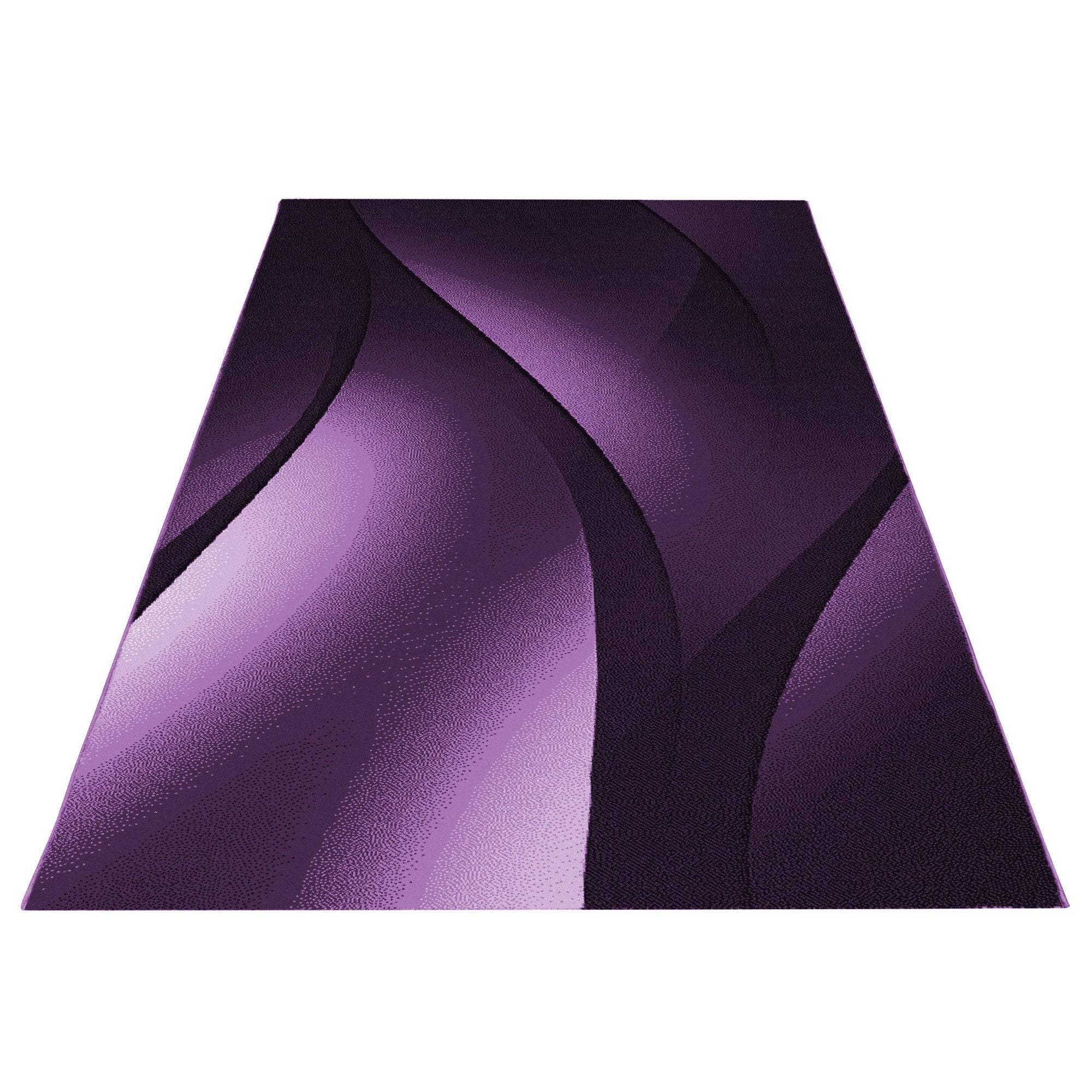 Kurzflorteppiche, Ombre Design, Farbe Violett, Teppich für Wohnzimmer, Rücken aus Jute - Image 3