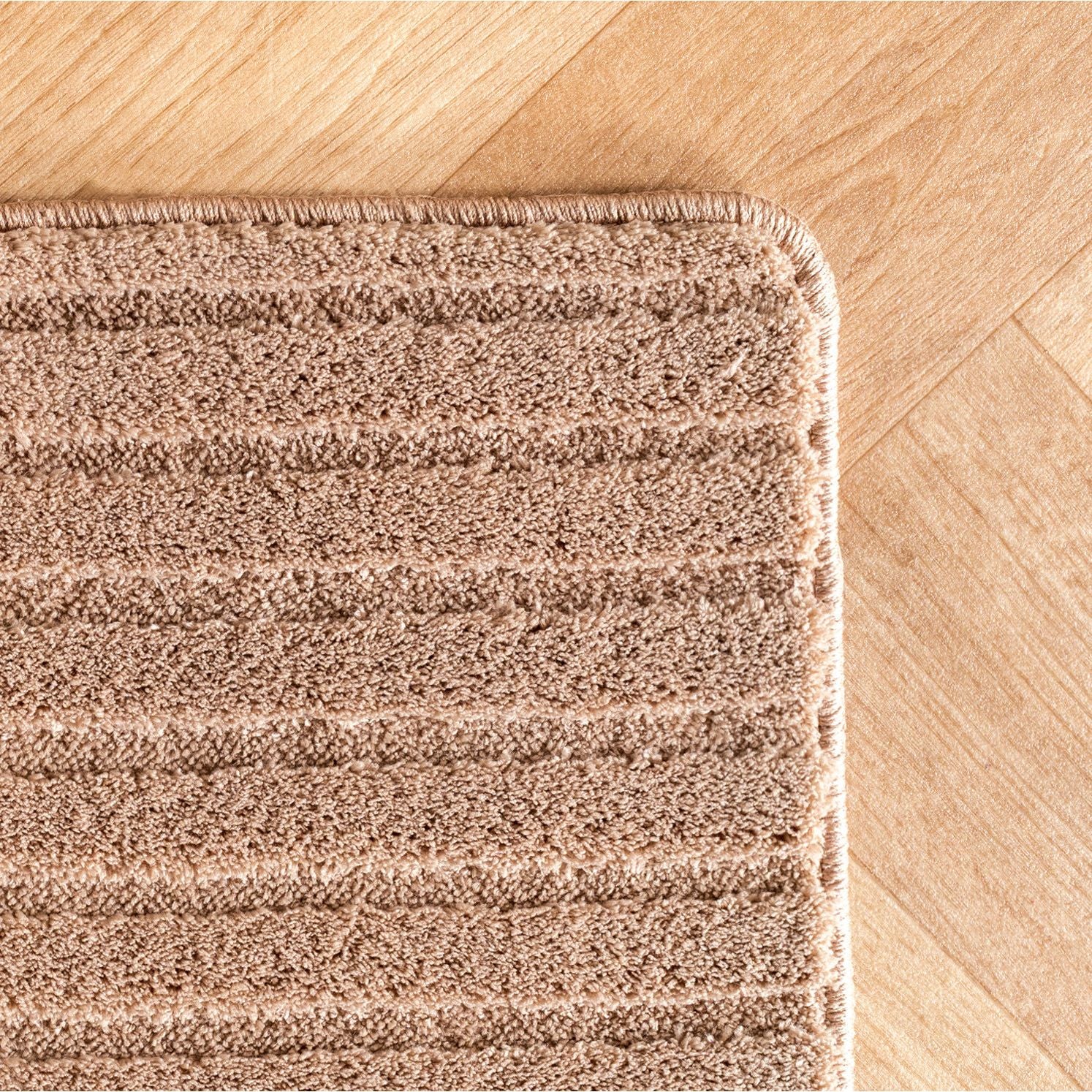 Einfarbiger Skandinavischer Boho Teppich Beige 8x15 cm, Weicher Waschbarer Deko Teppich mit 3D-Effekt, Pflegeleichter Läufer Teppich Wohnzimmer und Schlafzimmer - Image 3