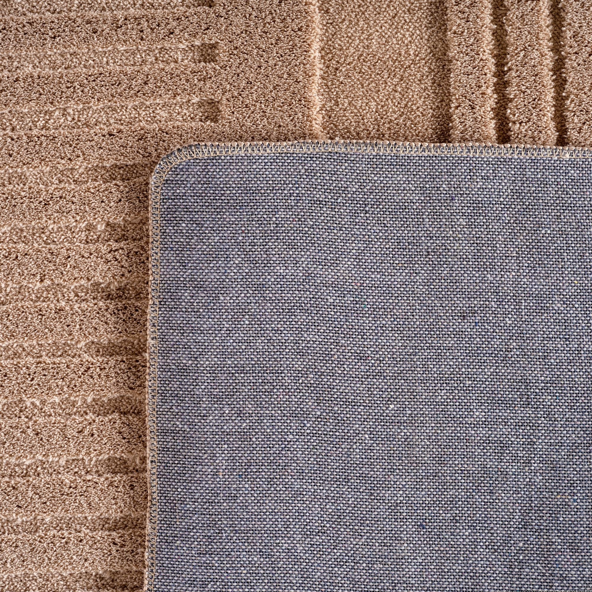 Einfarbiger Skandinavischer Boho Teppich Beige 8x15 cm, Weicher Waschbarer Deko Teppich mit 3D-Effekt, Pflegeleichter Läufer Teppich Wohnzimmer und Schlafzimmer - Image 4