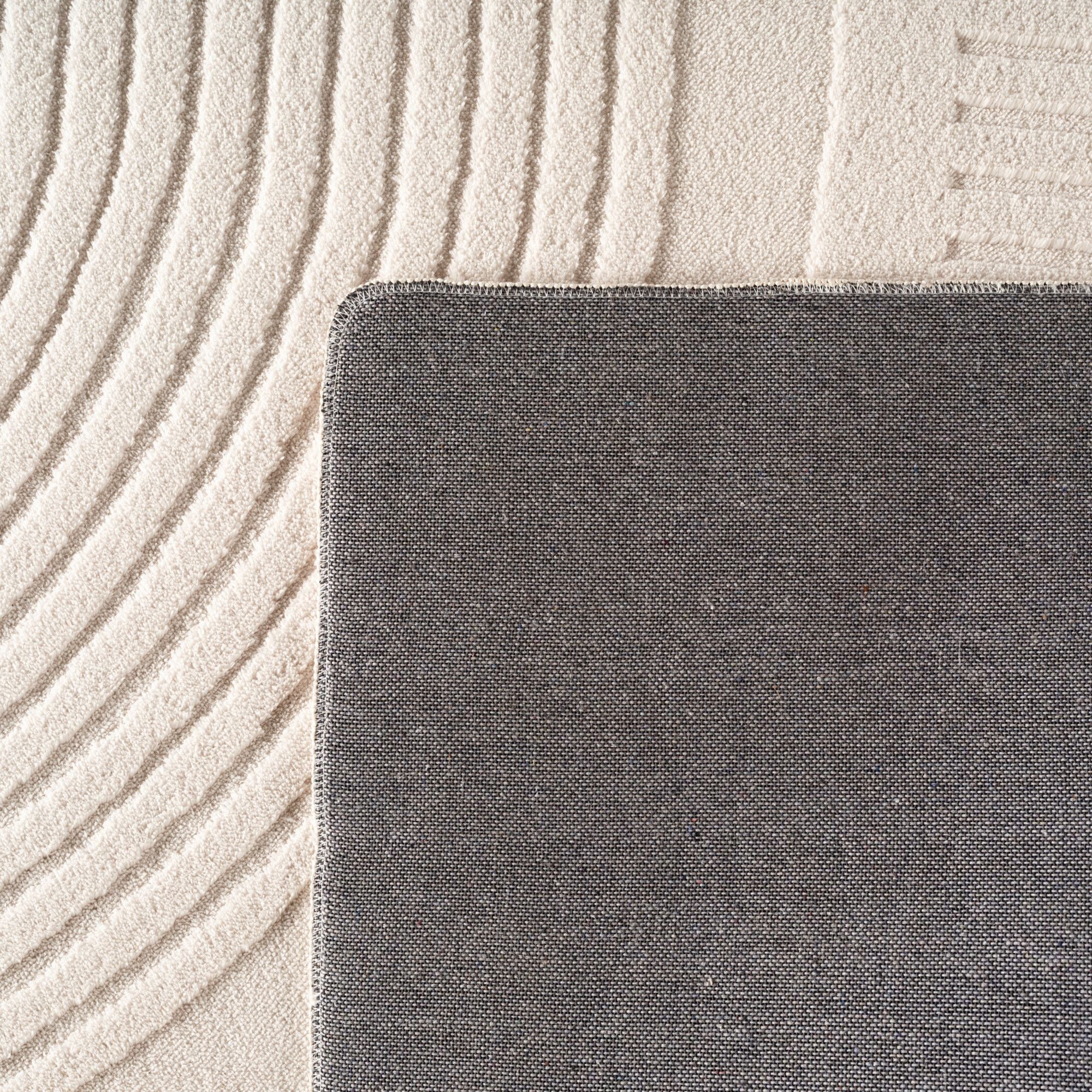 Einfarbiger Skandinavischer Boho Teppich Creme 8x15 cm, Weicher Waschbarer Deko Teppich mit 3D-Effekt, Pflegeleichter Läufer Teppich Wohnzimmer und Schlafzimmer - Image 4