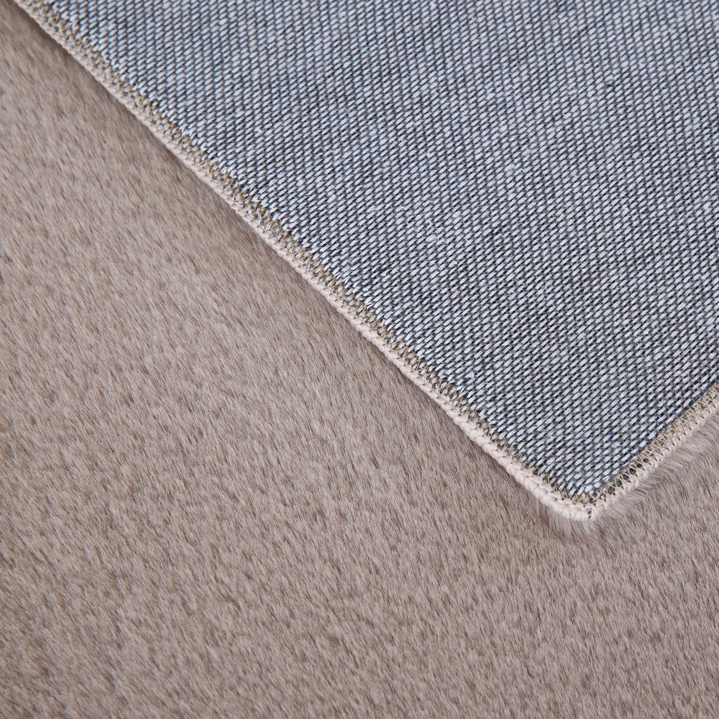 Pouffy Hochflorteppiche Beige – Unicolor - Image 6