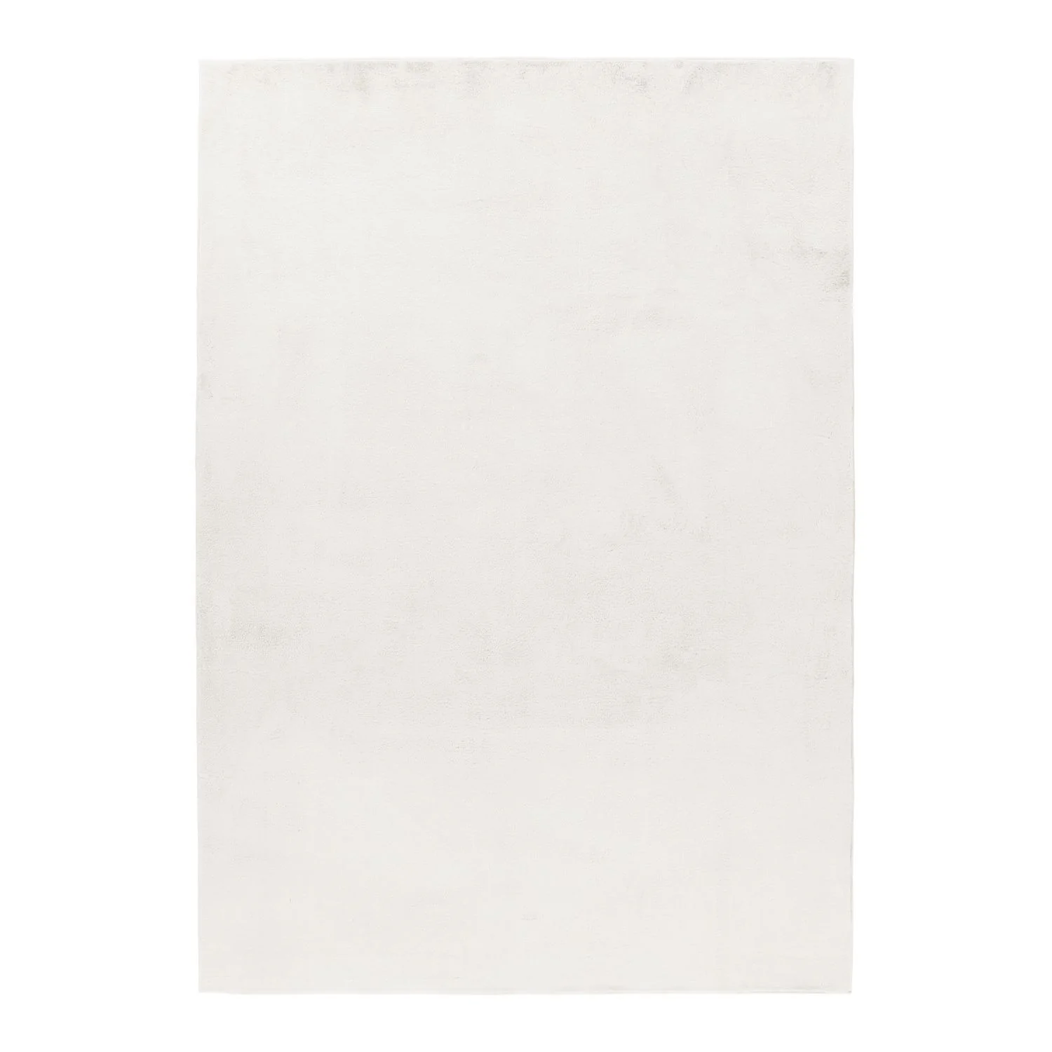 Unicolor Hochflor Teppich: Creme & Baumwolle - Image 2