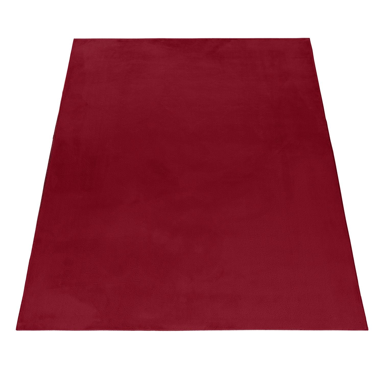 Pouffy Unifarbene Hochflorteppiche in Rot - Image 3