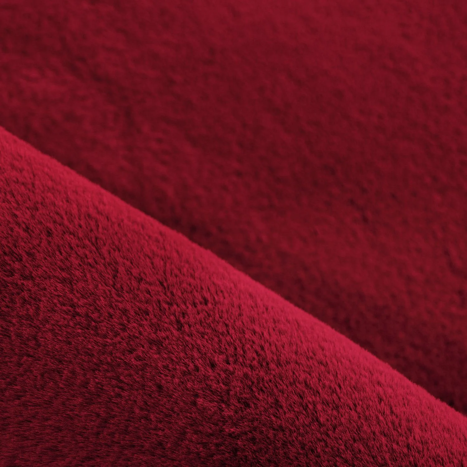 Pouffy Unifarbene Hochflorteppiche in Rot - Image 5