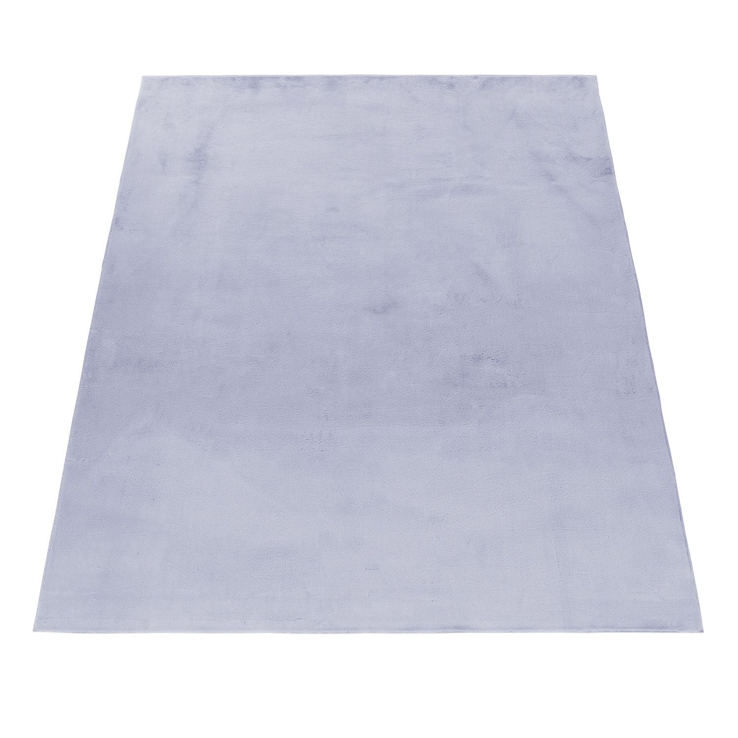 Unicolor Hochflor Teppich: Silber & Baumwolle - Image 3