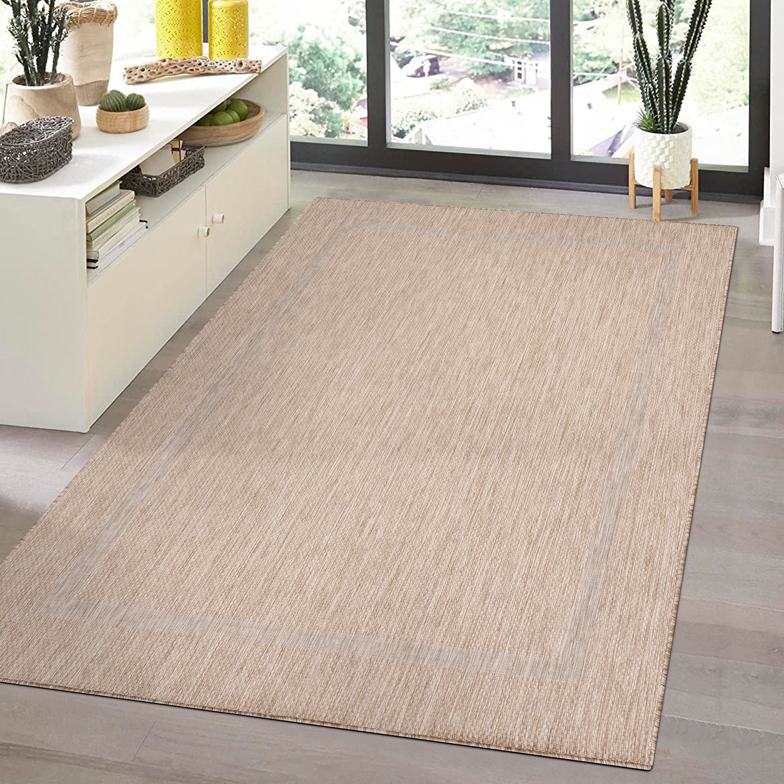 Outdoorteppiche, Unicolor - Einfarbig, Farbe Beige, Teppich für Terasse-Balkon-Küche, Rücken aus Polypropylen