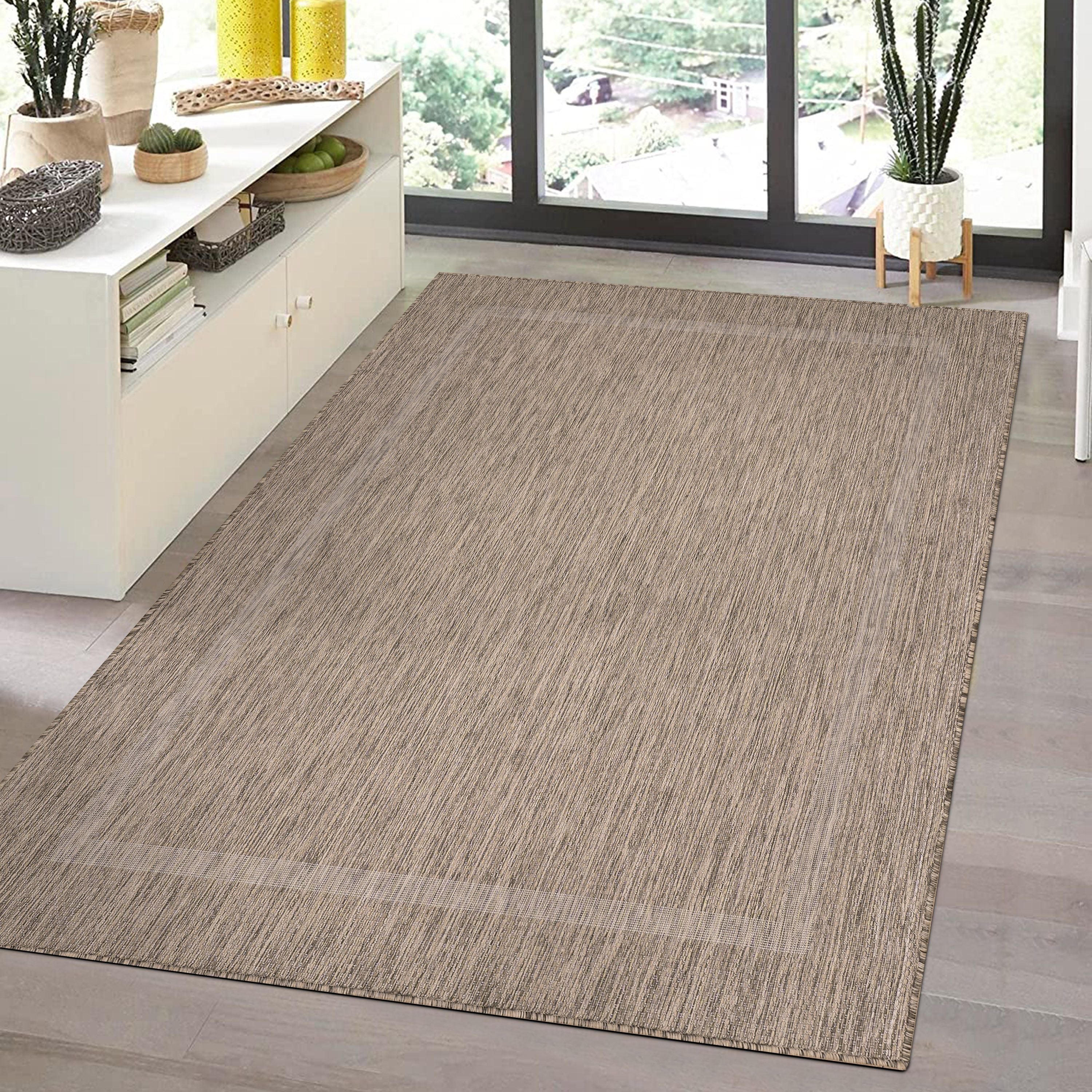 Outdoorteppiche, Unicolor - Einfarbig, Farbe Braun, Teppich für Terasse-Balkon-Küche, Rücken aus Polypropylen