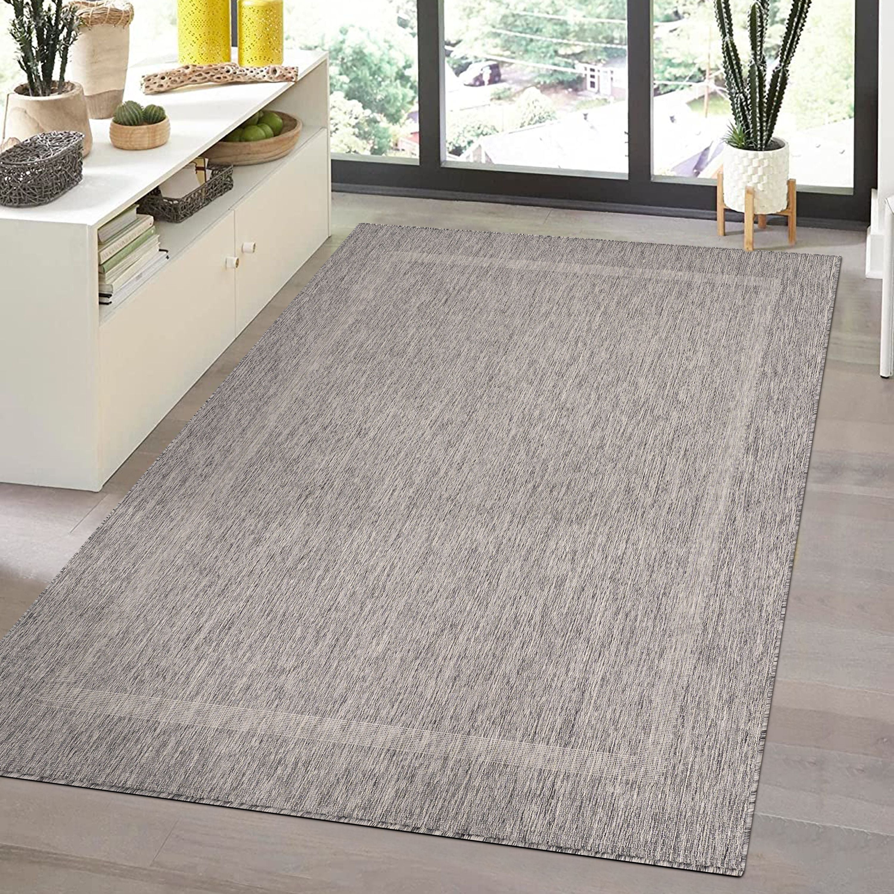 Outdoorteppiche, Unicolor - Einfarbig, Farbe Grau, Teppich für Terasse-Balkon-Küche, Rücken aus Polypropylen