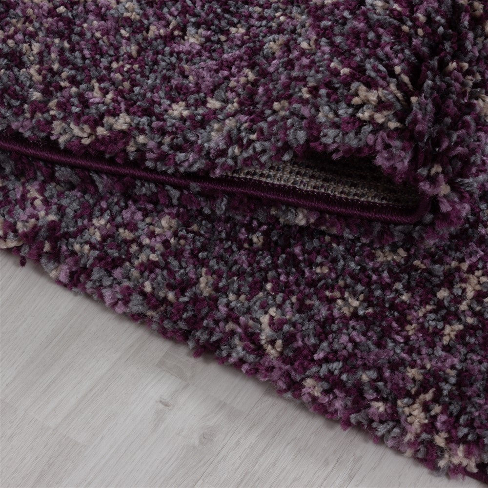 Shaggy Teppich Hochwertig Hochflor Wohnzimmer Lila Grau Beige Meliert - Image 4