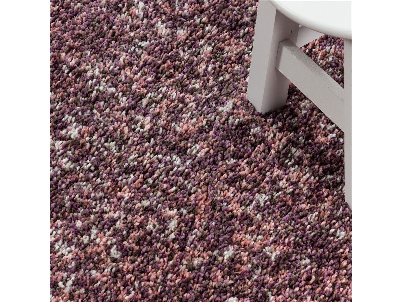 Shaggy Teppich Hochwertig Hochflor Wohnzimmer Pink Lila Taupe Creme Meliert - Image 3