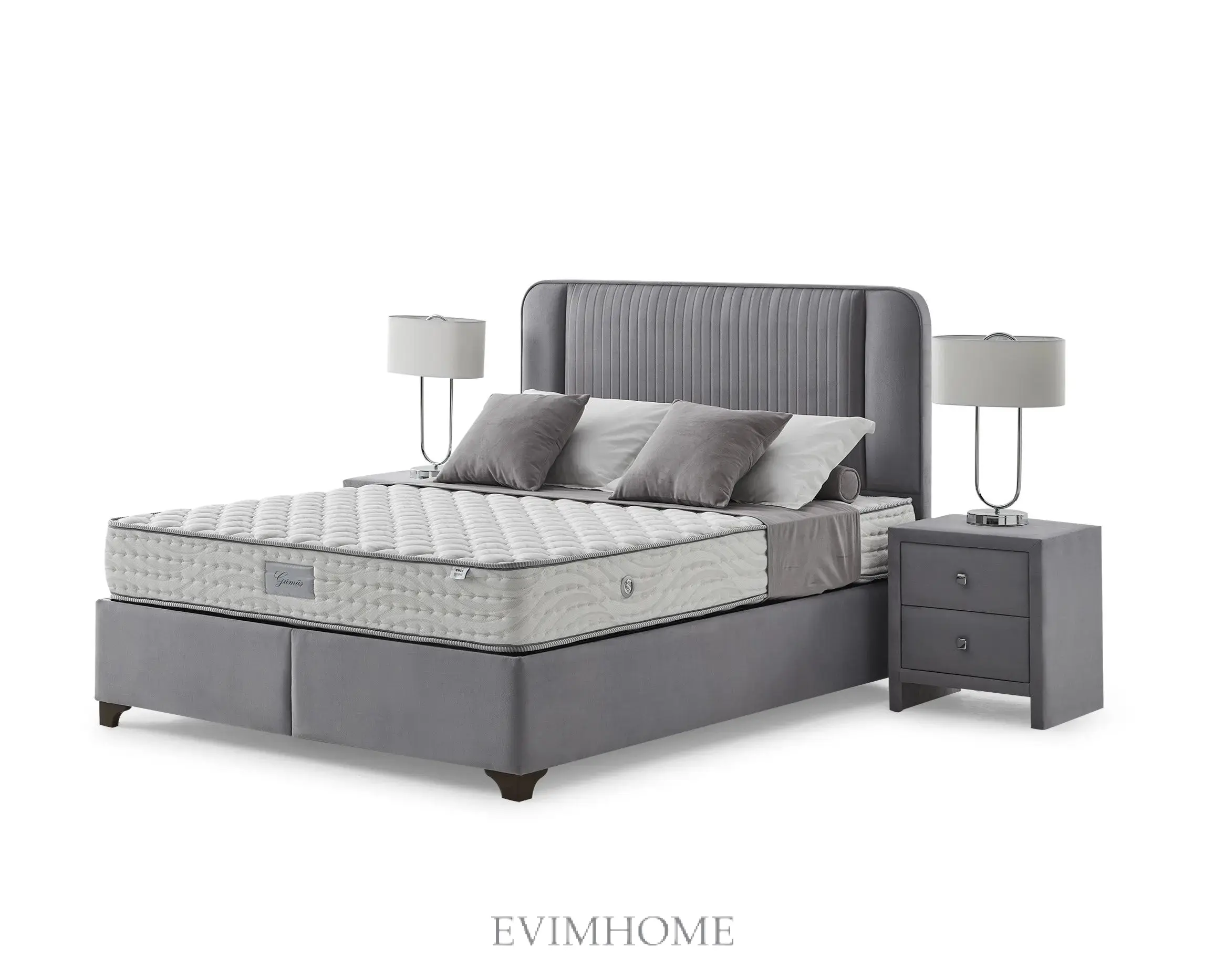 Silber Meridian Boxspringbett – Bonellfederkern & hygienischer Schlaf - Image 3