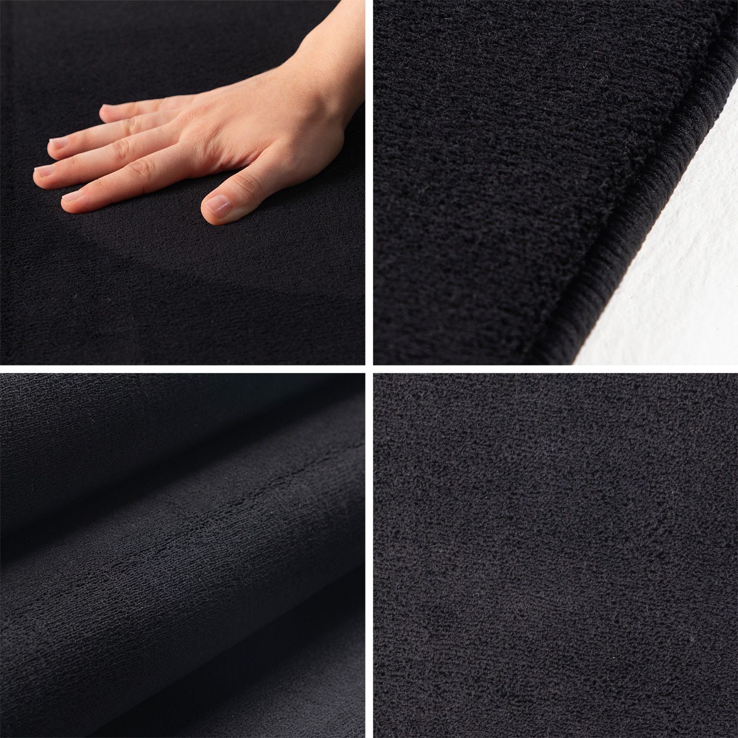 Kurzflorteppiche, Unicolor - Einfarbig, Farbe Schwarz, Teppich für Wohnzimmer, Rücken aus Anti-rutsch - Image 9
