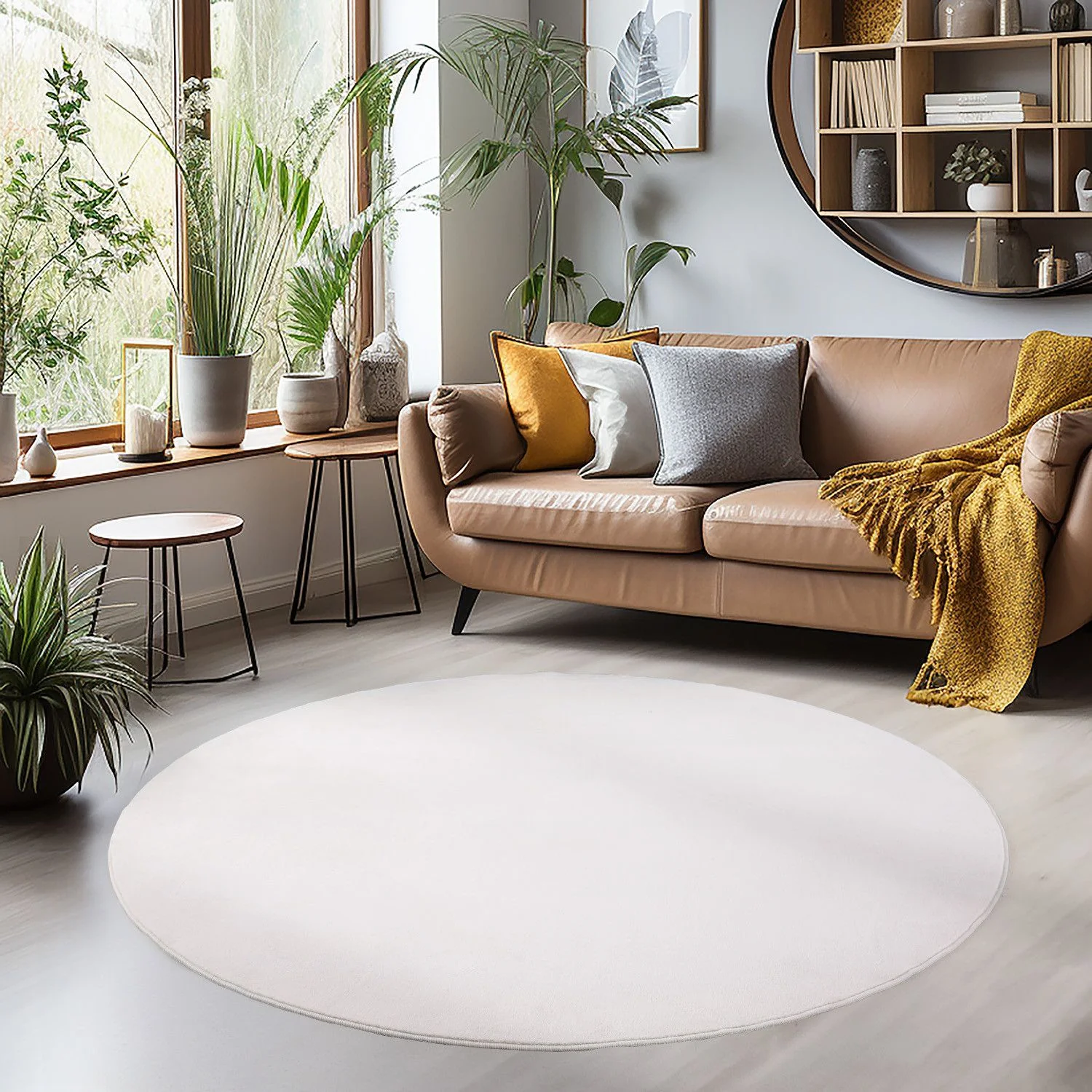 Sky Kurzflorteppich Creme – Unicolor, Anti-Rutsch - Image 7