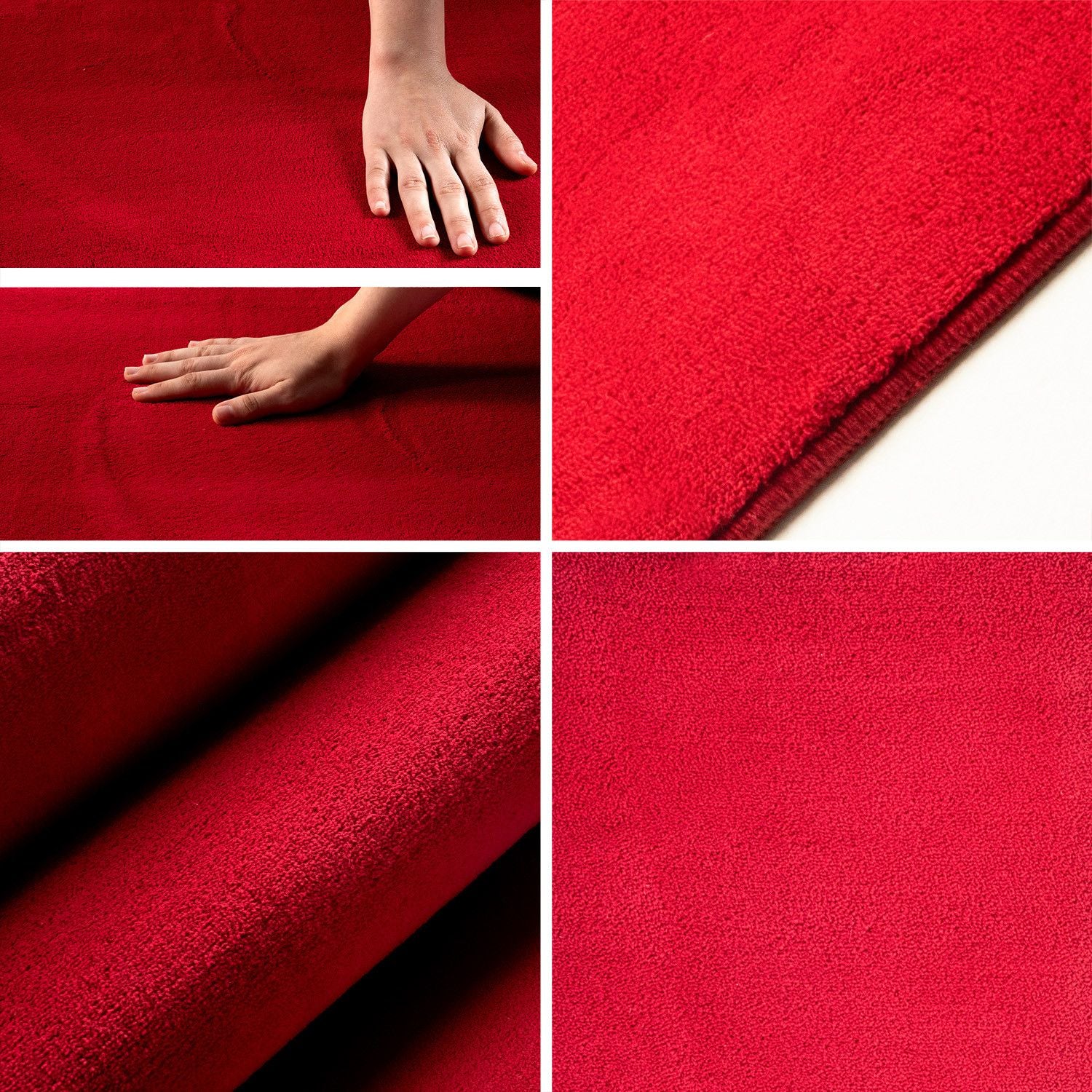 Sky Kurzflorteppich Rot – Unicolor, Anti-Rutsch - Image 9