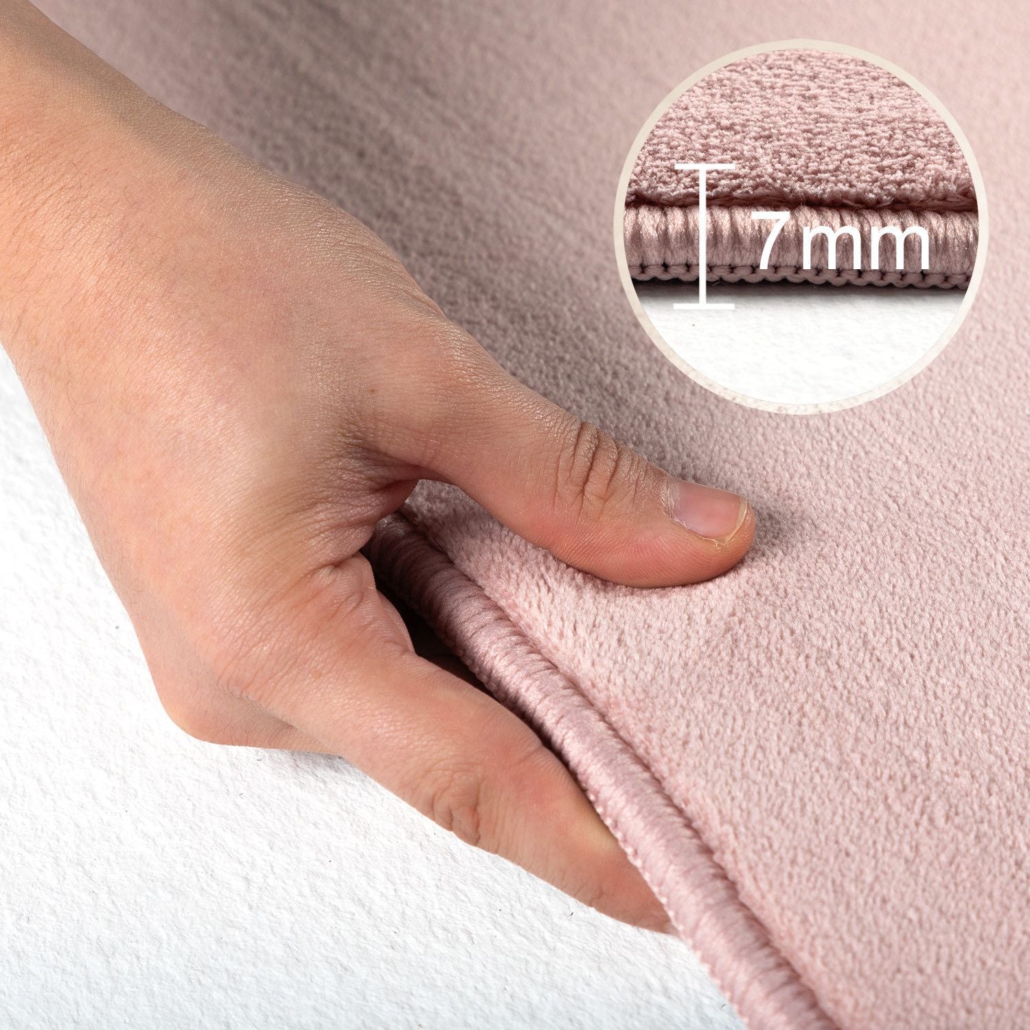 Sky Kurzflorteppich Rosa – Unicolor, Anti-Rutsch - Image 5