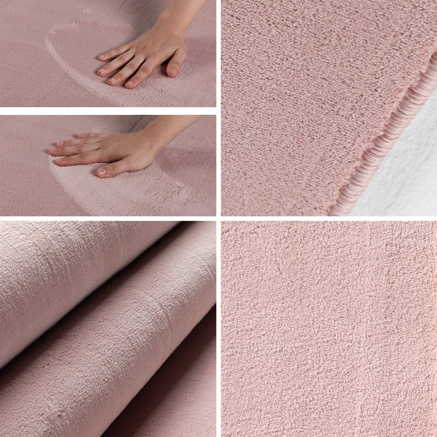 Sky Kurzflorteppich Rosa – Unicolor, Anti-Rutsch - Image 9