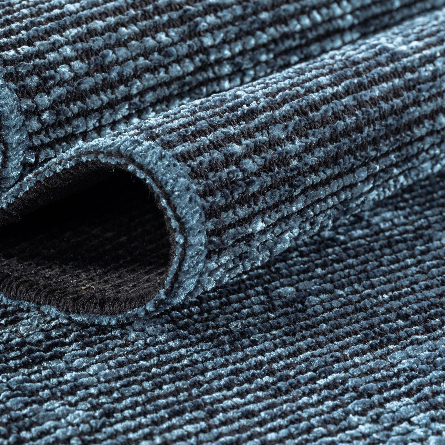 Baumwolle Chenille Teppich Läufer Blau 8x15 cm – Waschbar, Boho-Stil, Vintage Kelim, Kurzflor, Rutschfest & Weich, Einfarbig Meliert, Für Küche, Schlafzimmer & Flur - Image 3
