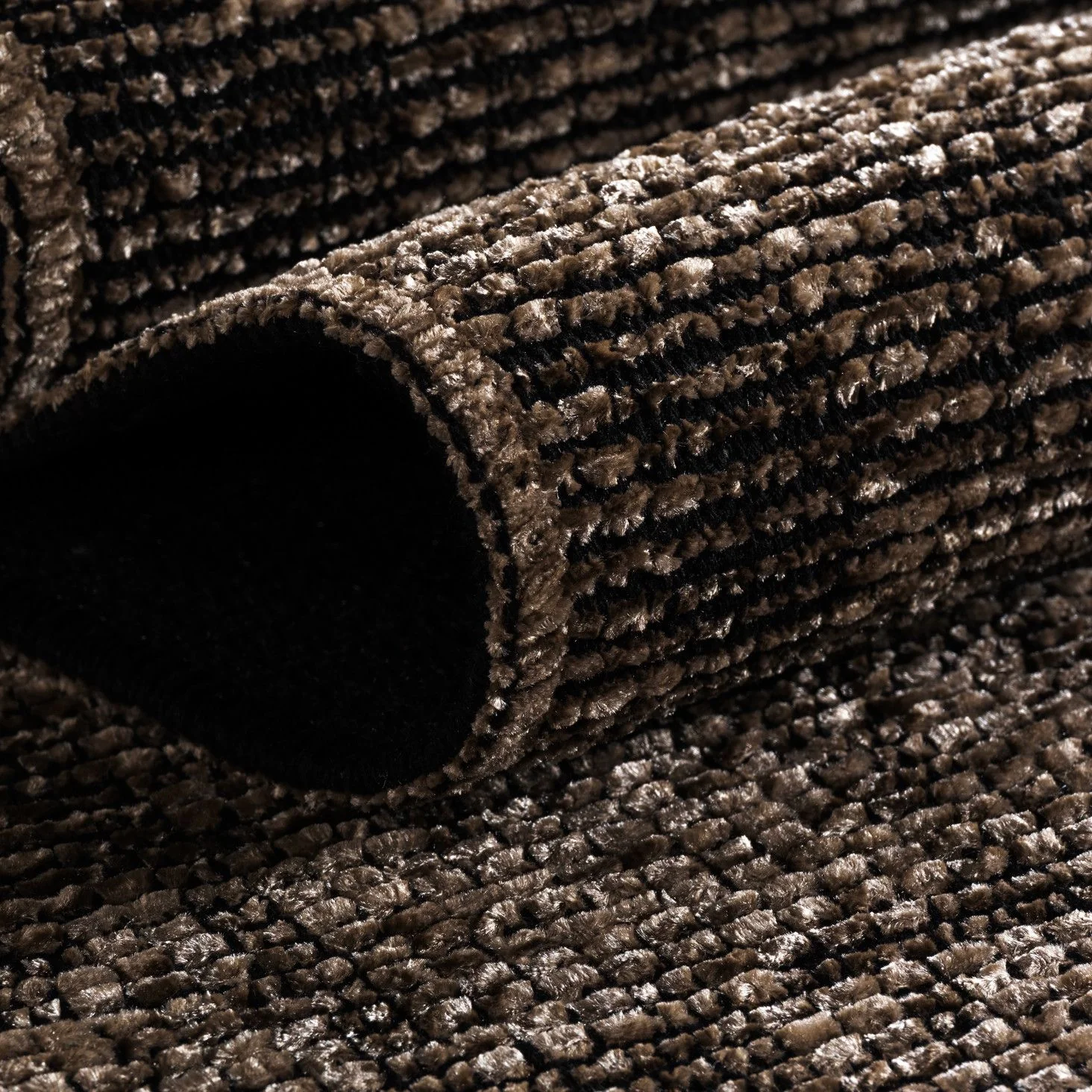 Baumwolle Chenille Teppich Läufer Braun 8x15 cm – Waschbar, Boho-Stil, Vintage Kelim, Kurzflor, Rutschfest & Weich, Einfarbig Meliert, Für Küche, Schlafzimmer & Flur - Image 3