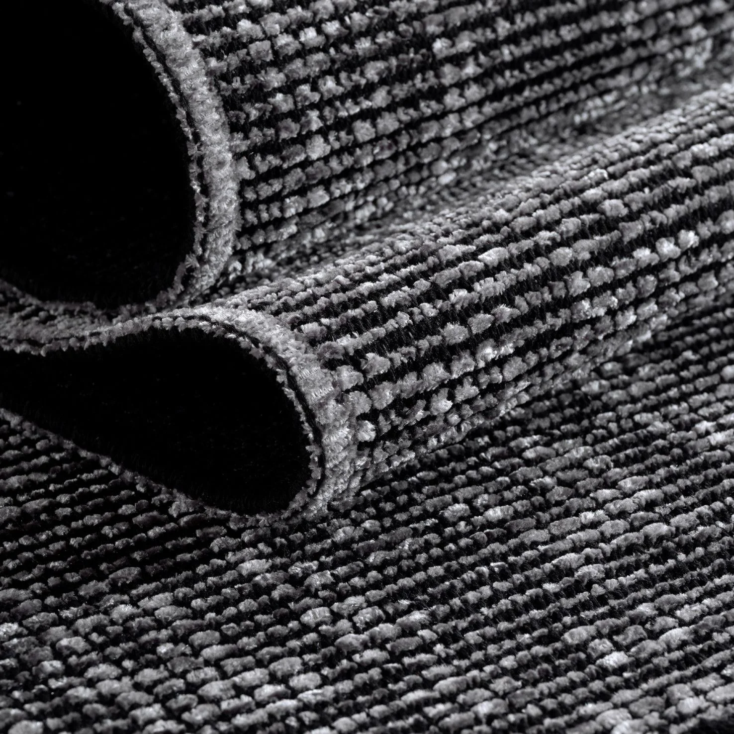 Baumwolle Chenille Teppich Läufer Grau 8x15 cm – Waschbar, Boho-Stil, Vintage Kelim, Kurzflor, Rutschfest & Weich, Einfarbig Meliert, Für Küche, Schlafzimmer & Flur - Image 3