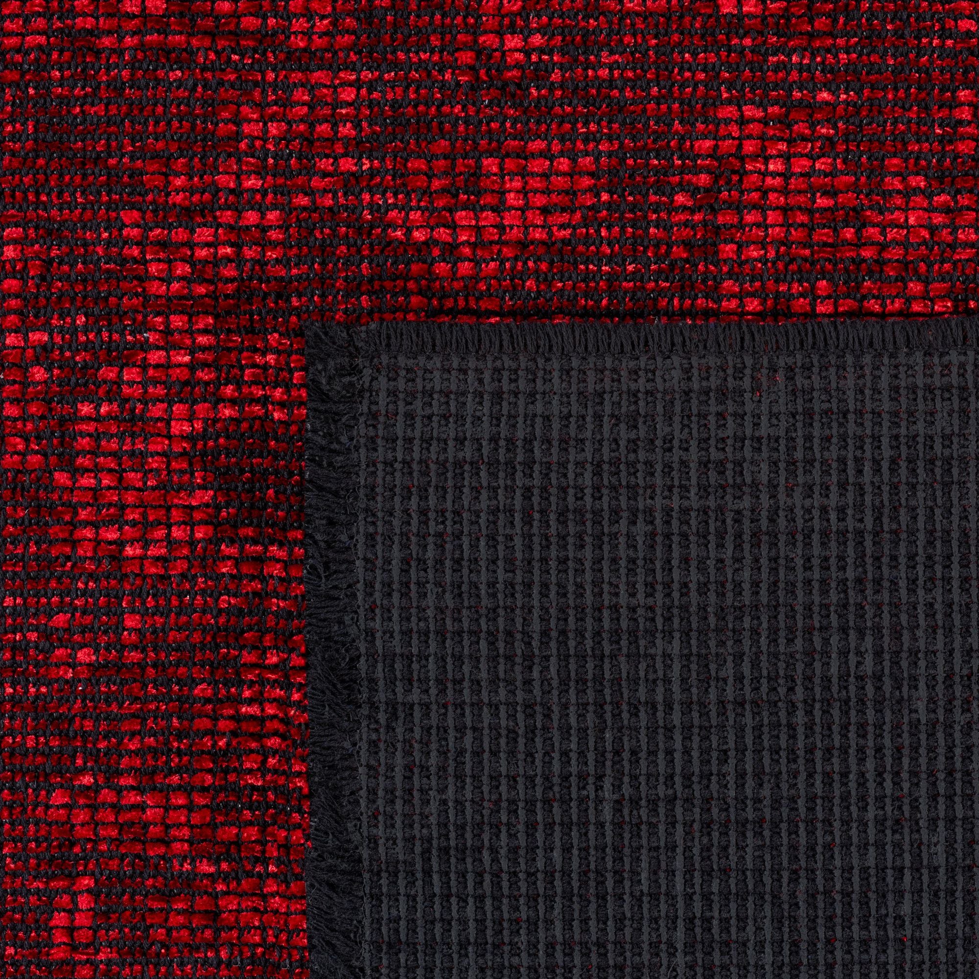Baumwolle Chenille Teppich Läufer Rot 8x15 cm – Waschbar, Boho-Stil, Vintage Kelim, Kurzflor, Rutschfest & Weich, Einfarbig Meliert, Für Küche, Schlafzimmer & Flur - Image 4