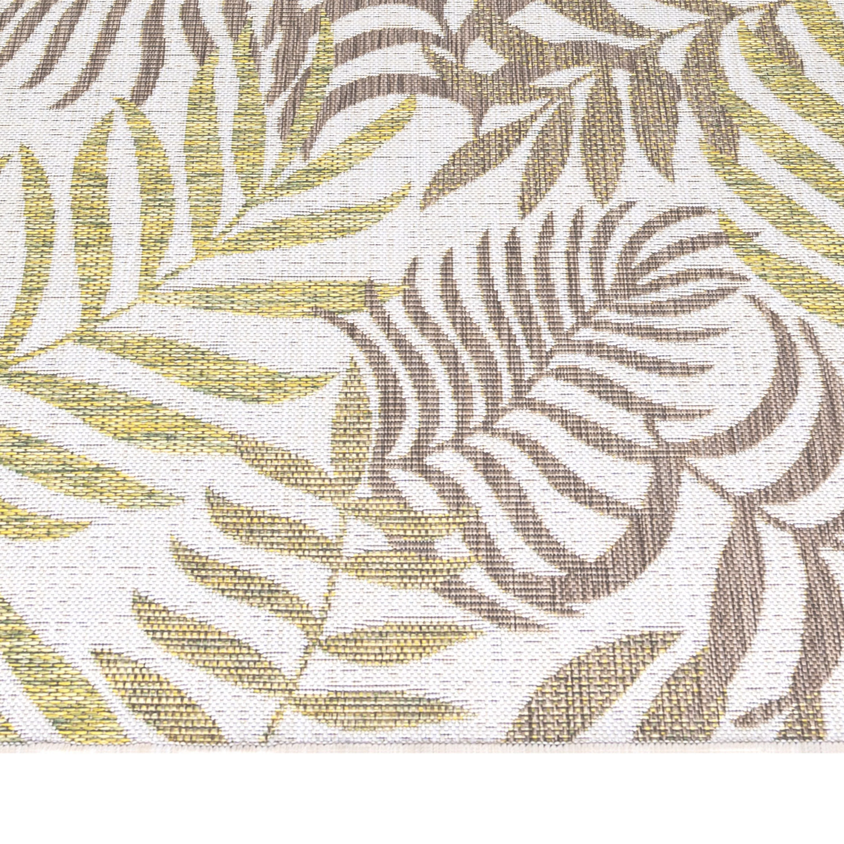 Sunny Outdoorteppich Beige | Grünes Blattdesign - Image 4