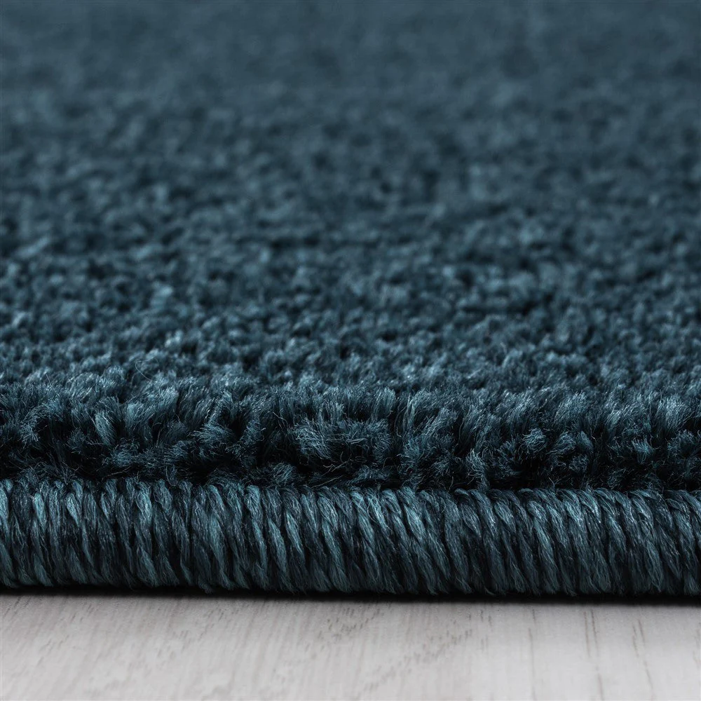 Teppich Kurzflor Modern Wohnzimmer Einfarbig Meliert Uni günstig Türkis - Image 4