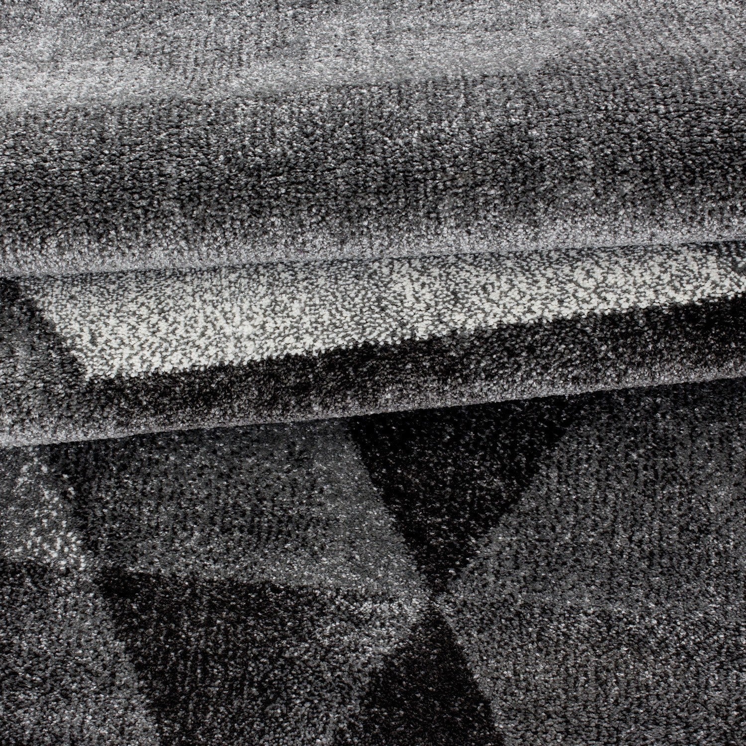 Teppich Modern Designer Geometrisch Dreieck Muster Meliert Schwarz Grau Weiss - Image 3