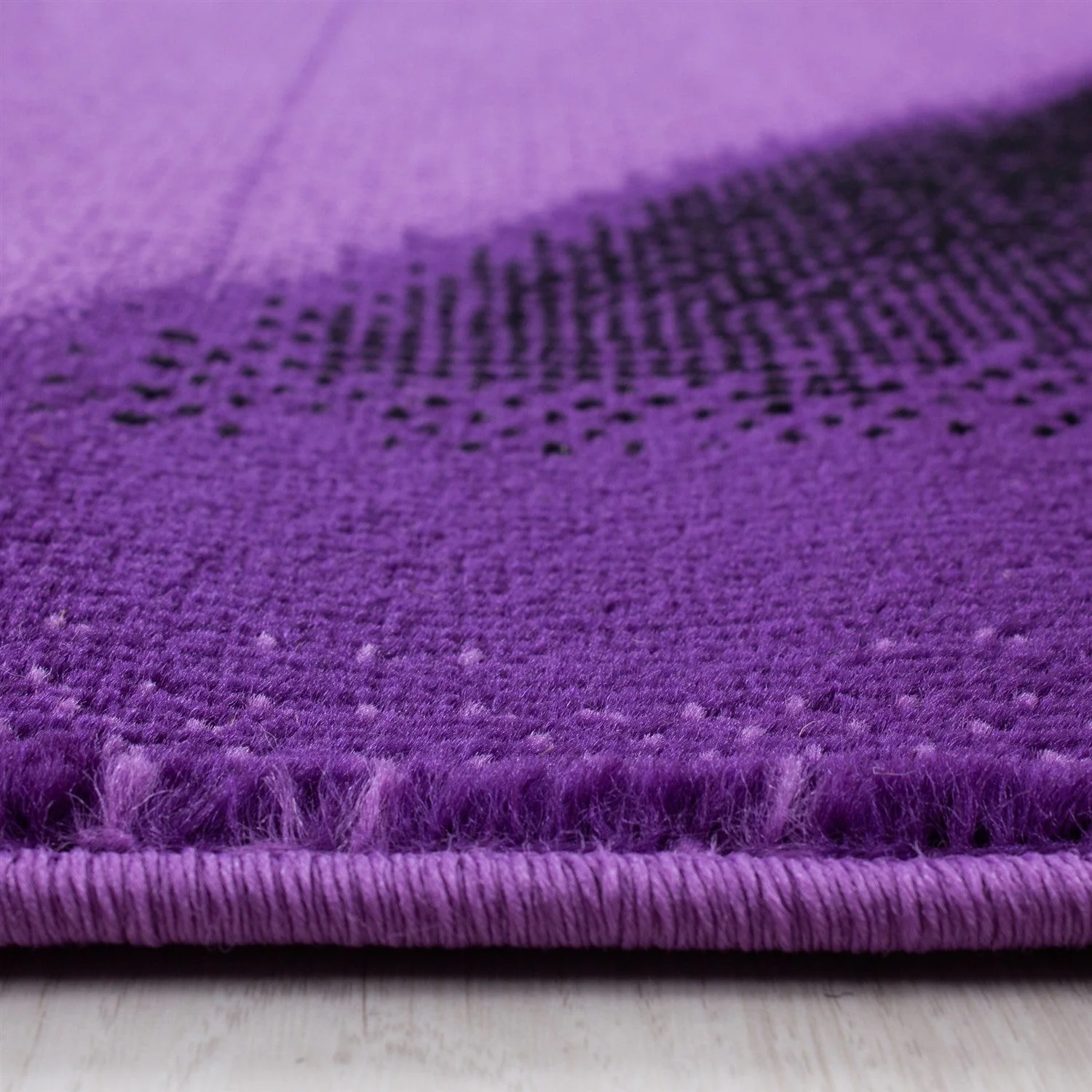 Teppich Modern Designer Wohnzimmer Geometrisch Wellen Muster Schwarz Lila - Image 3