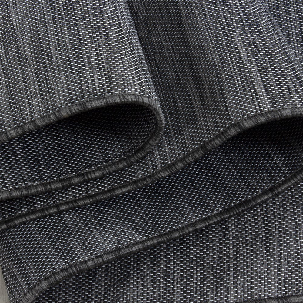Teppich Sisal optik Flachgewebe Terrassen In- Outdoor Meliert Schwarz Grau - Image 3