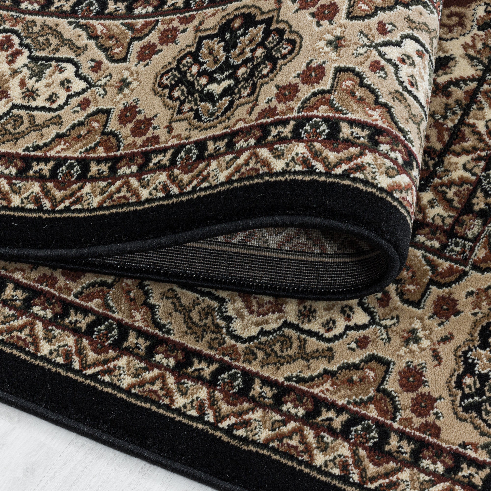 Wohnzimmer Kurzflor Teppich Design Orient Teppich Klassik Antik Ornament Schwarz - Image 5