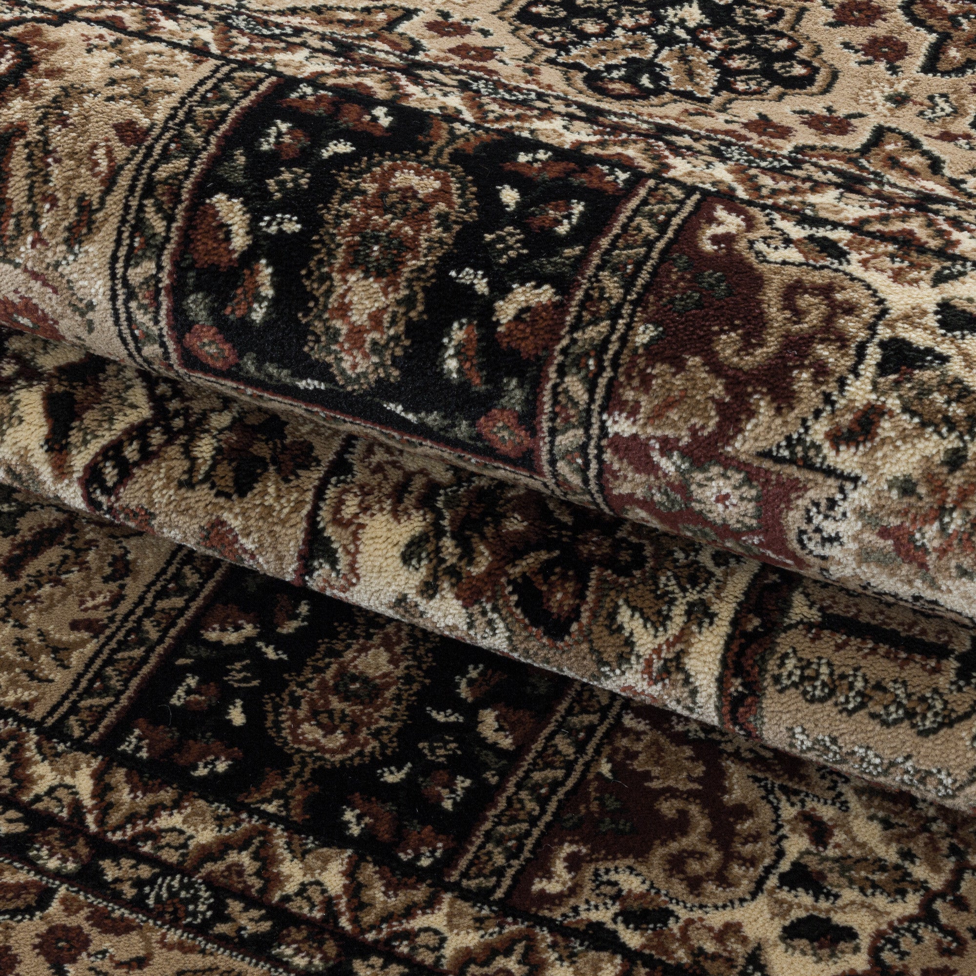 Wohnzimmer Kurzflor Teppich Design Orient Teppich Klassik Antik Ornament Schwarz - Image 6