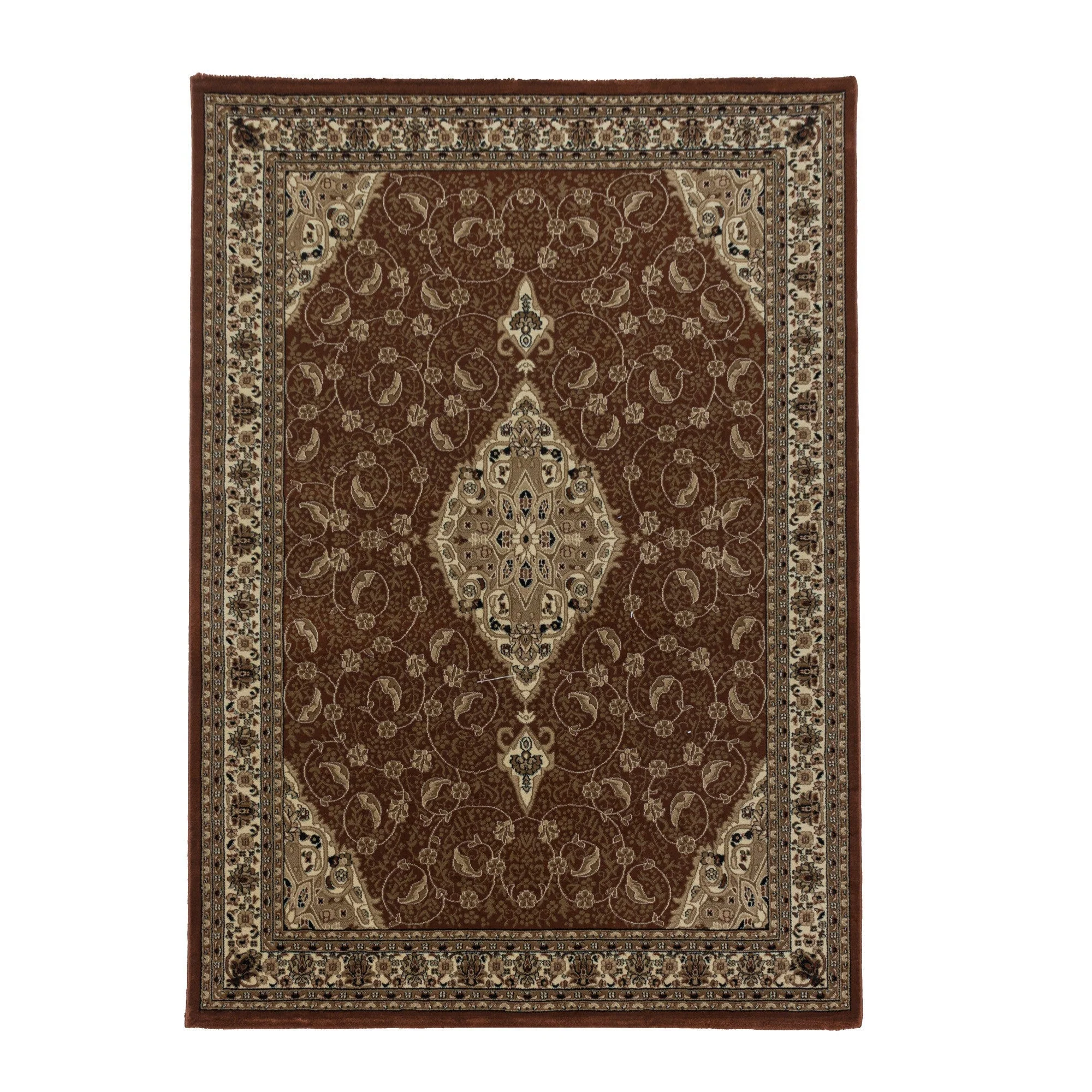Klassischer Orient Kurzflor Teppich | Terra mit Bordüre - Image 2