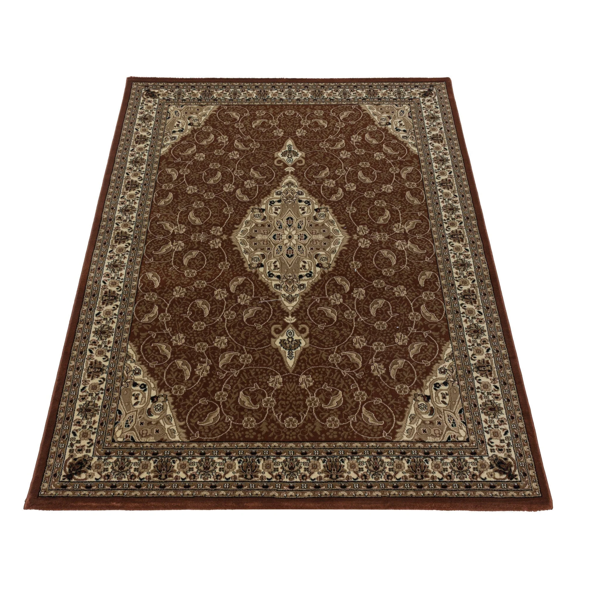 Klassischer Orient Kurzflor Teppich | Terra mit Bordüre - Image 3