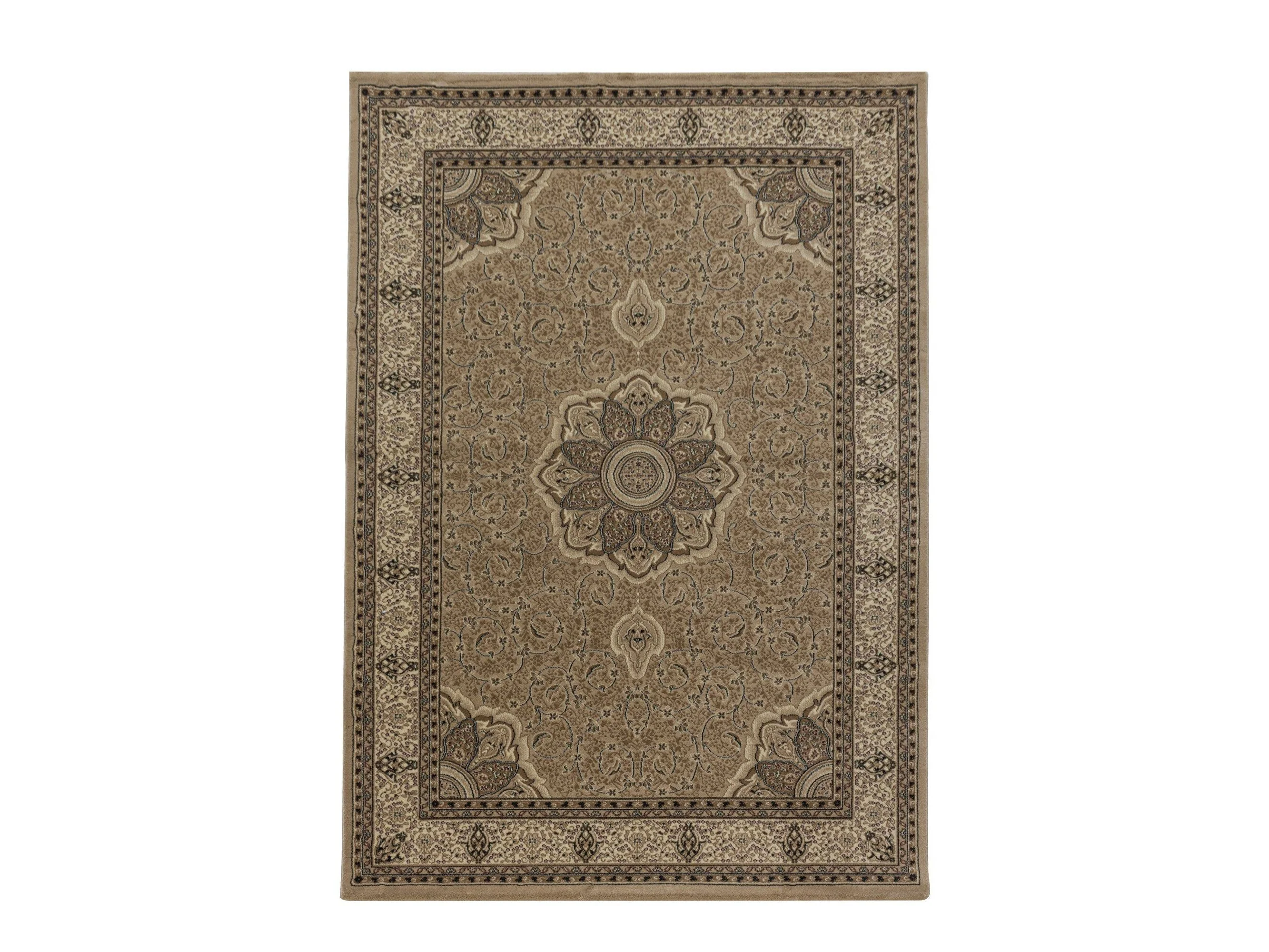 Wohnzimmer Teppich Kurzflor Design Orient Teppich Klassik Ornament Bordüre Beige - Image 2