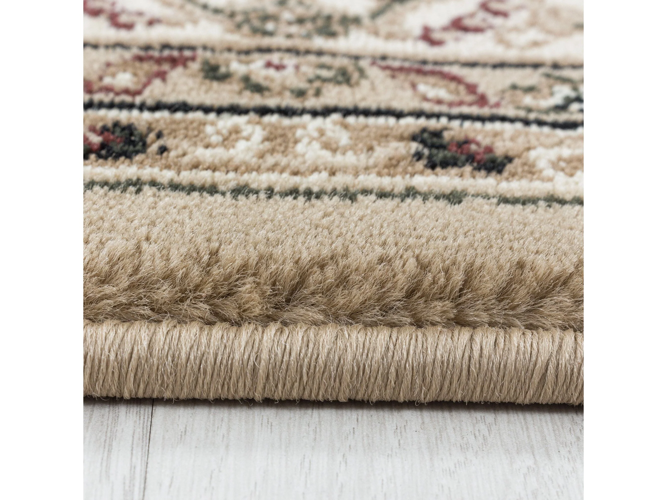 Wohnzimmer Teppich Kurzflor Design Orient Teppich Klassik Ornament Bordüre Beige - Image 4