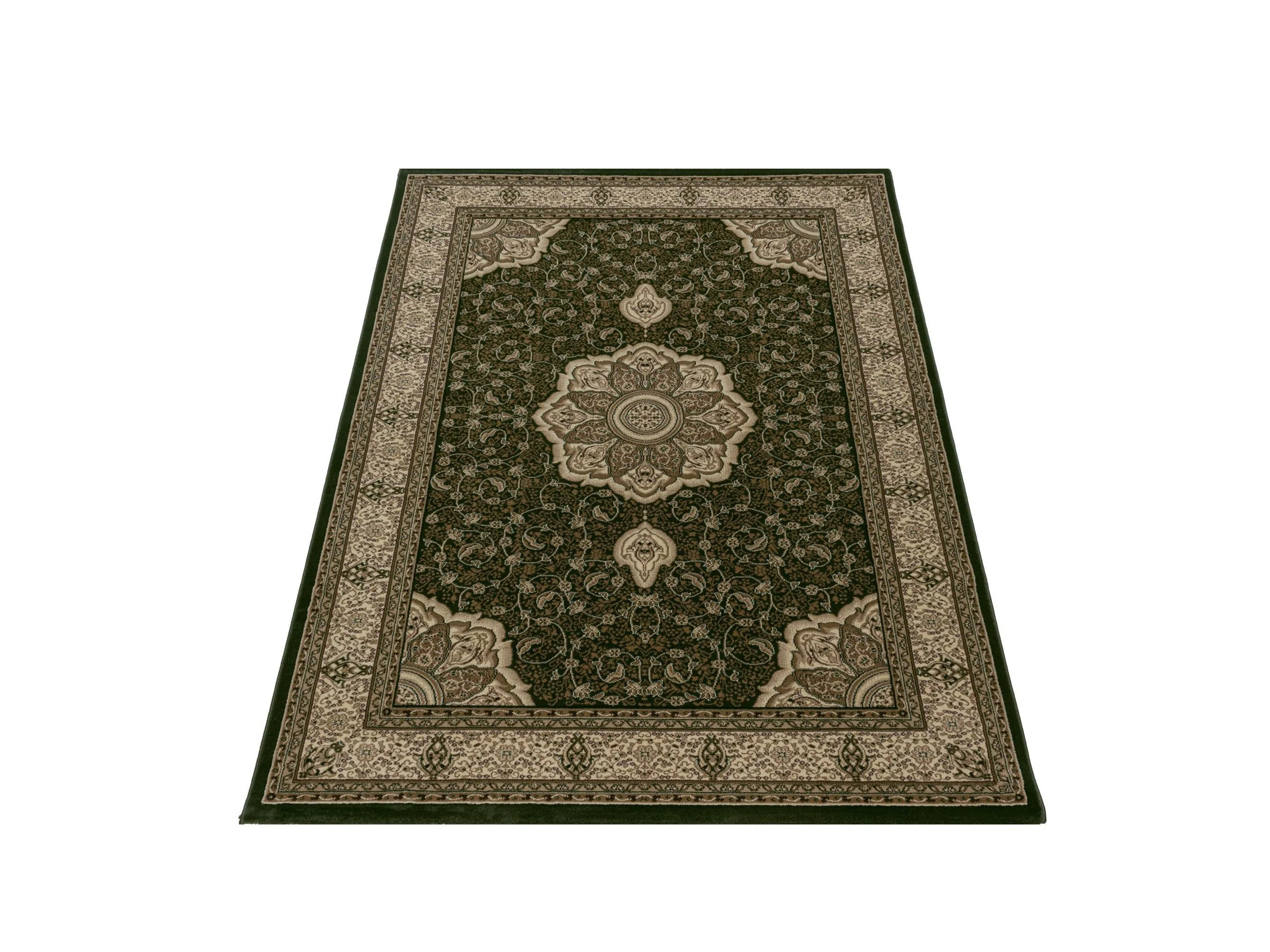 Wohnzimmer Teppich Kurzflor Design Orient Teppich Klassik Ornamente Bordüre Grün - Image 3