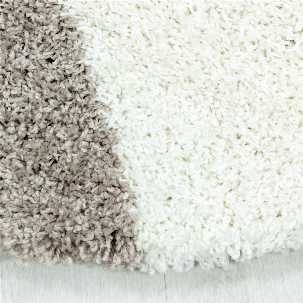 Wohnzimmerteppich Design Hochflor Teppich Muster Abstrakte Dreiecke Beige - Image 8