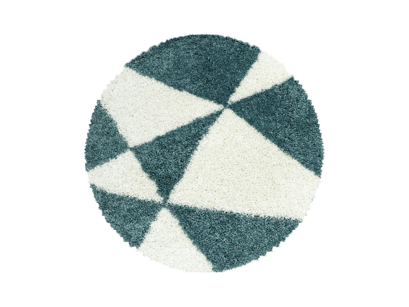Hochflor Teppich Blau – Abstraktes Dreieck Design - Image 4