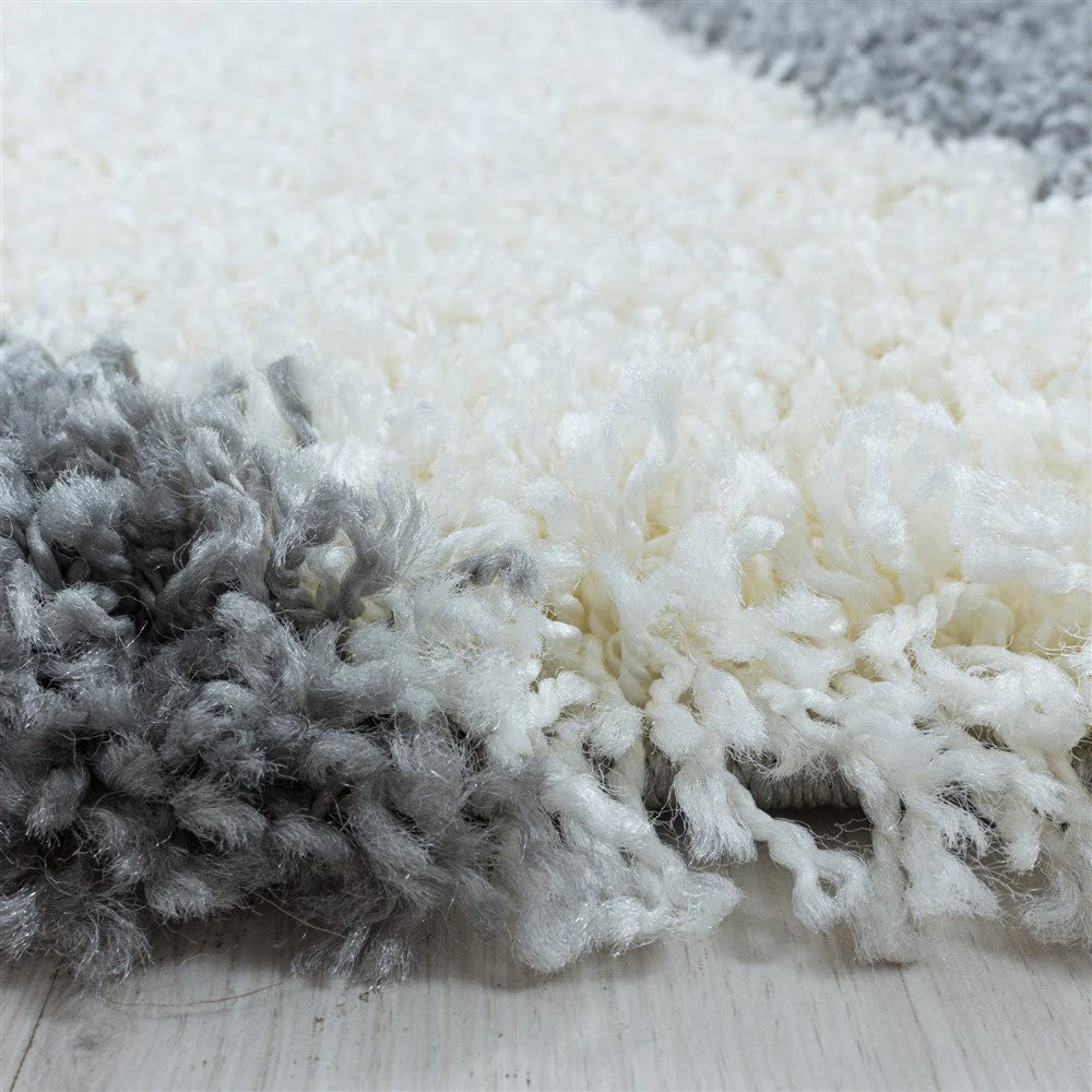 Wohnzimmerteppich Design Hochflor Teppich Muster Abstrakte Dreiecke Grau - Image 4