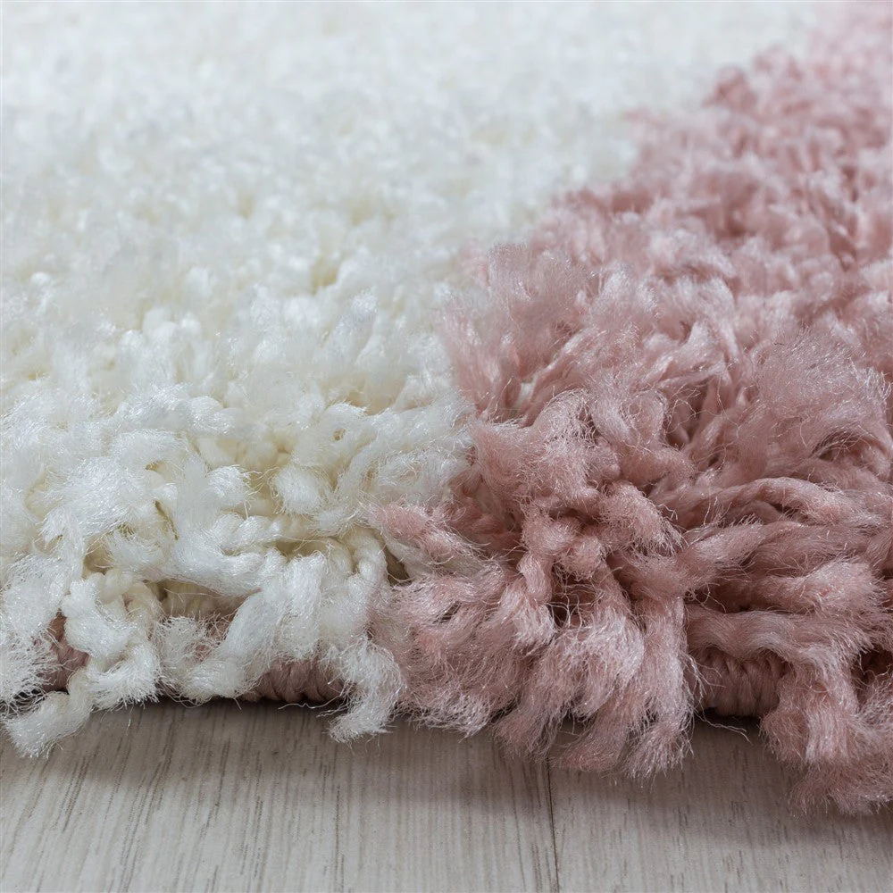 Wohnzimmerteppich Design Hochflor Teppich Muster Abstrakte Dreiecke Rose - Image 6