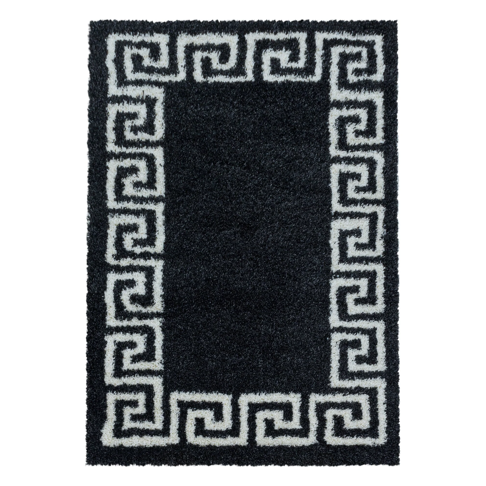 Anthrazit Hochflor Teppich | Antik & Weiß - Image 2