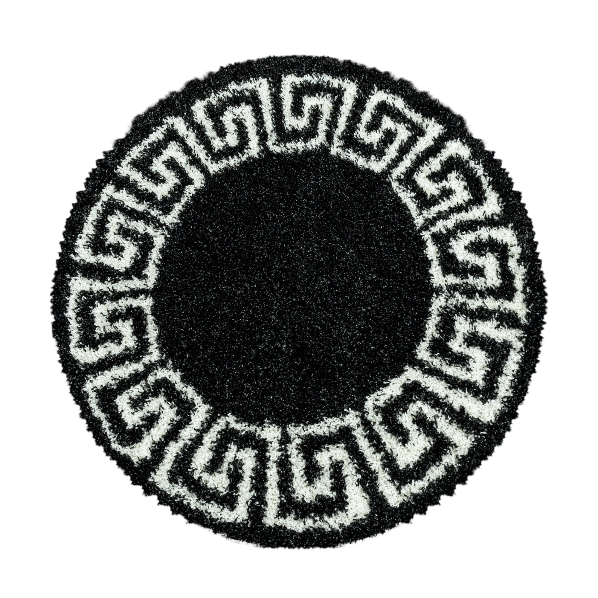Anthrazit Hochflor Teppich | Antik & Weiß - Image 4