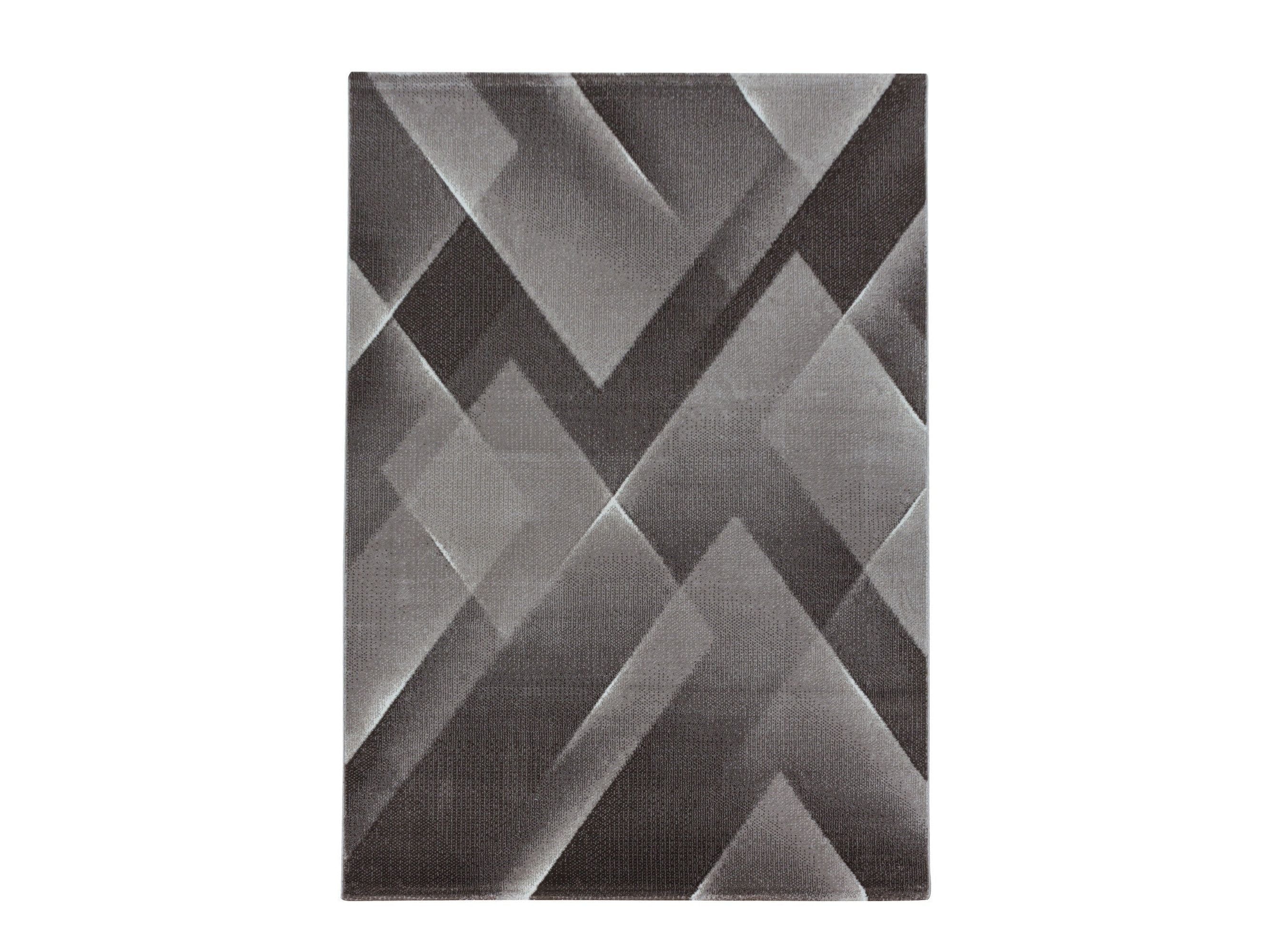 Kurzflor Teppich Braun | 3D Dreiecksmuster - Image 2