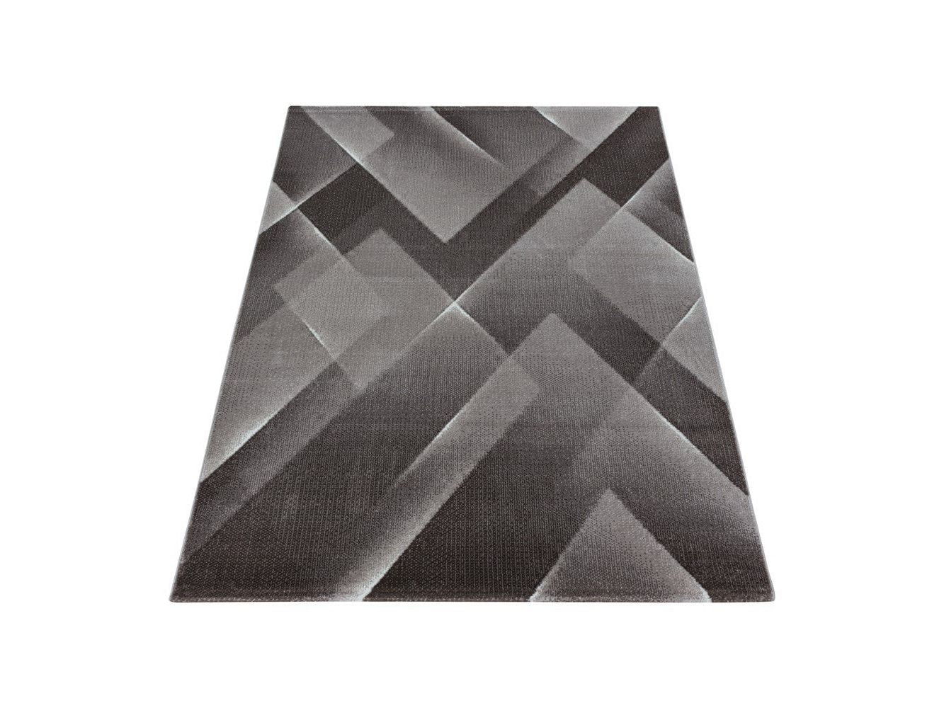 Kurzflor Teppich Braun | 3D Dreiecksmuster - Image 4