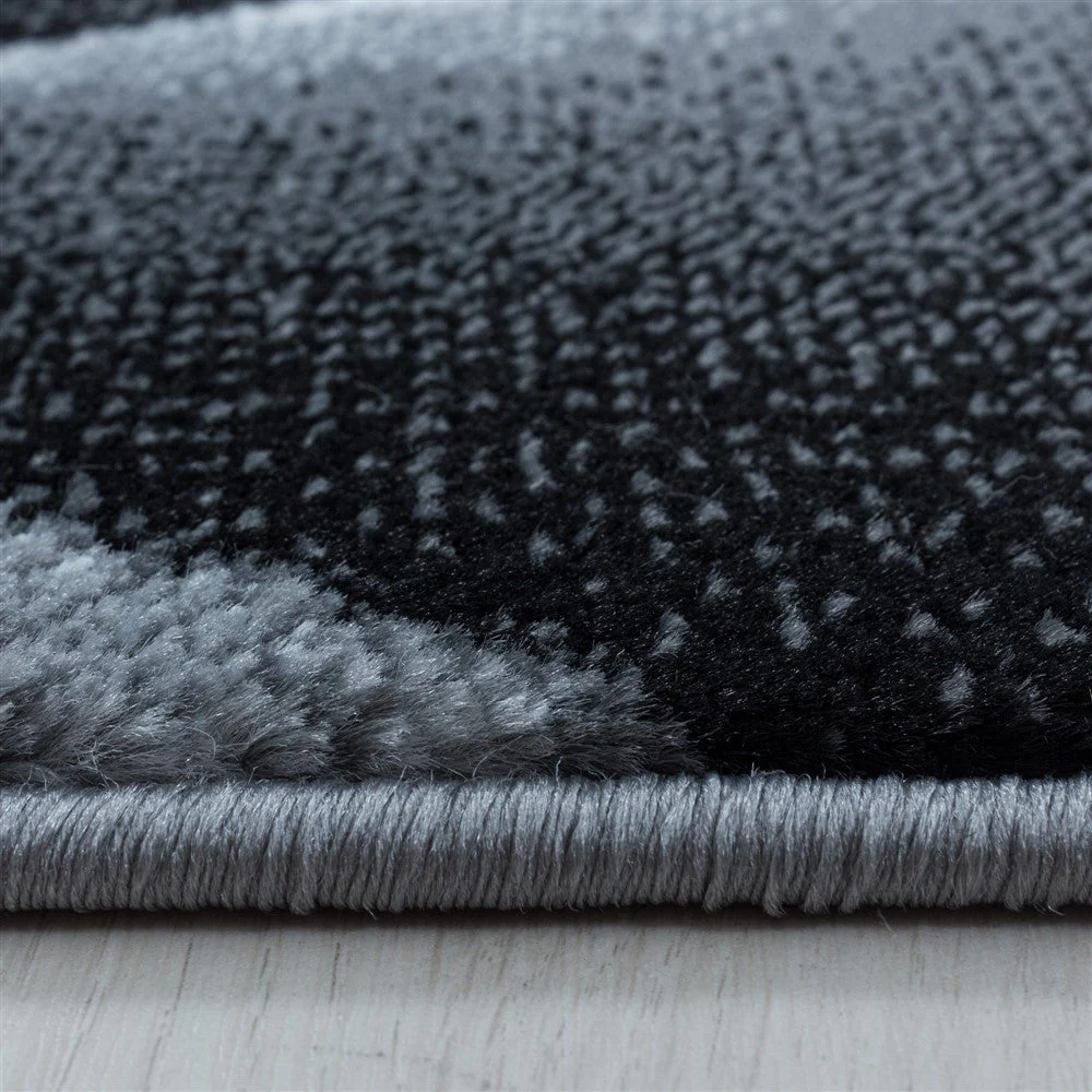 Kurzflor Teppich Schwarz | 3D Dreiecksmuster - Image 4