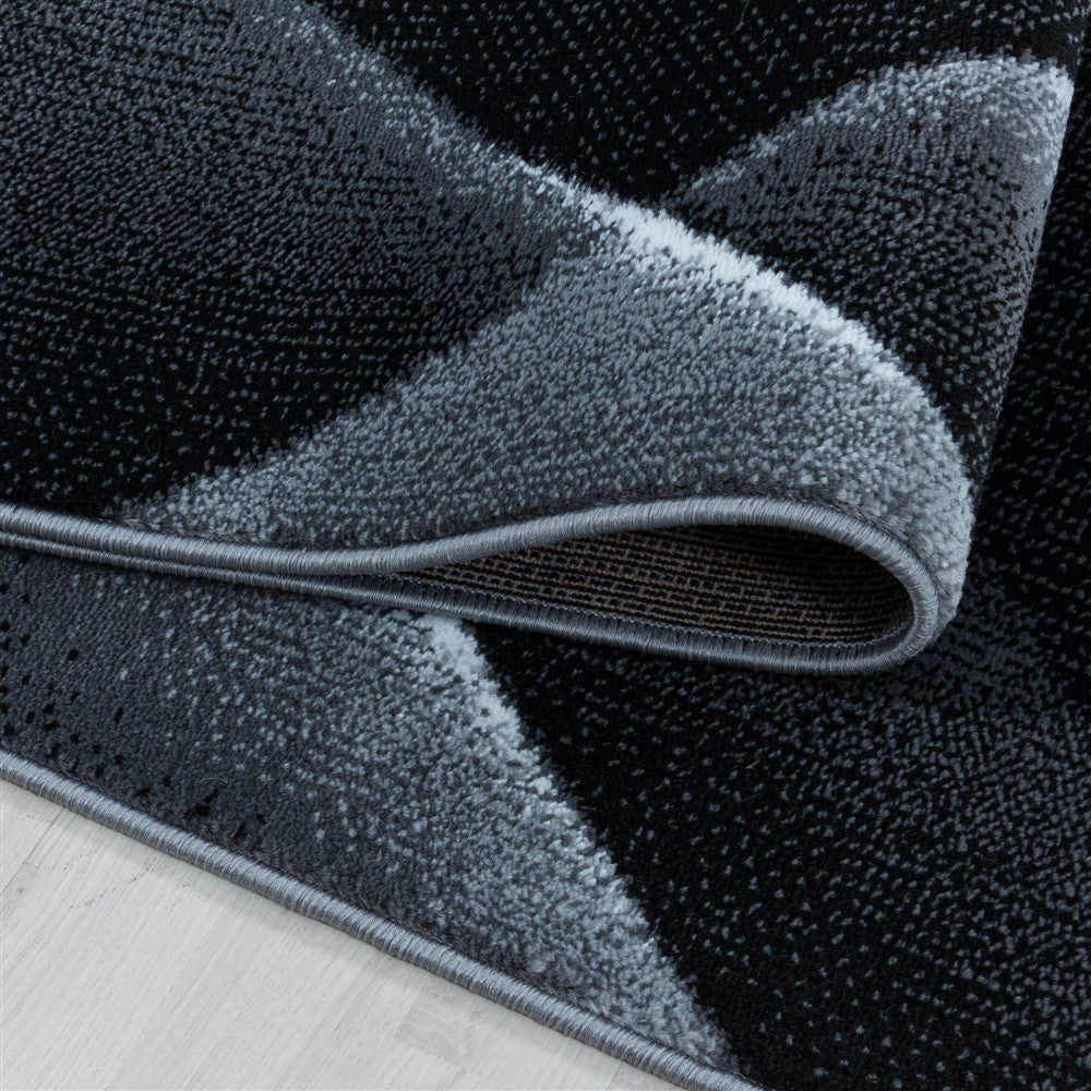 Kurzflor Teppich Schwarz | 3D Dreiecksmuster - Image 5