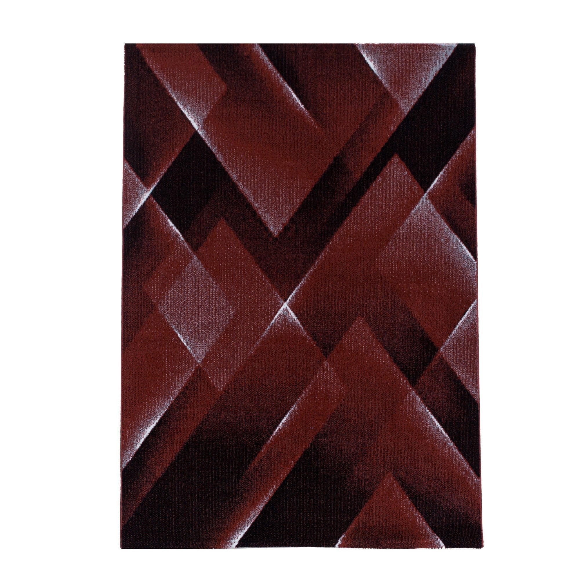 Kurzflor Teppich Rot | 3D Dreiecksmuster - Image 2